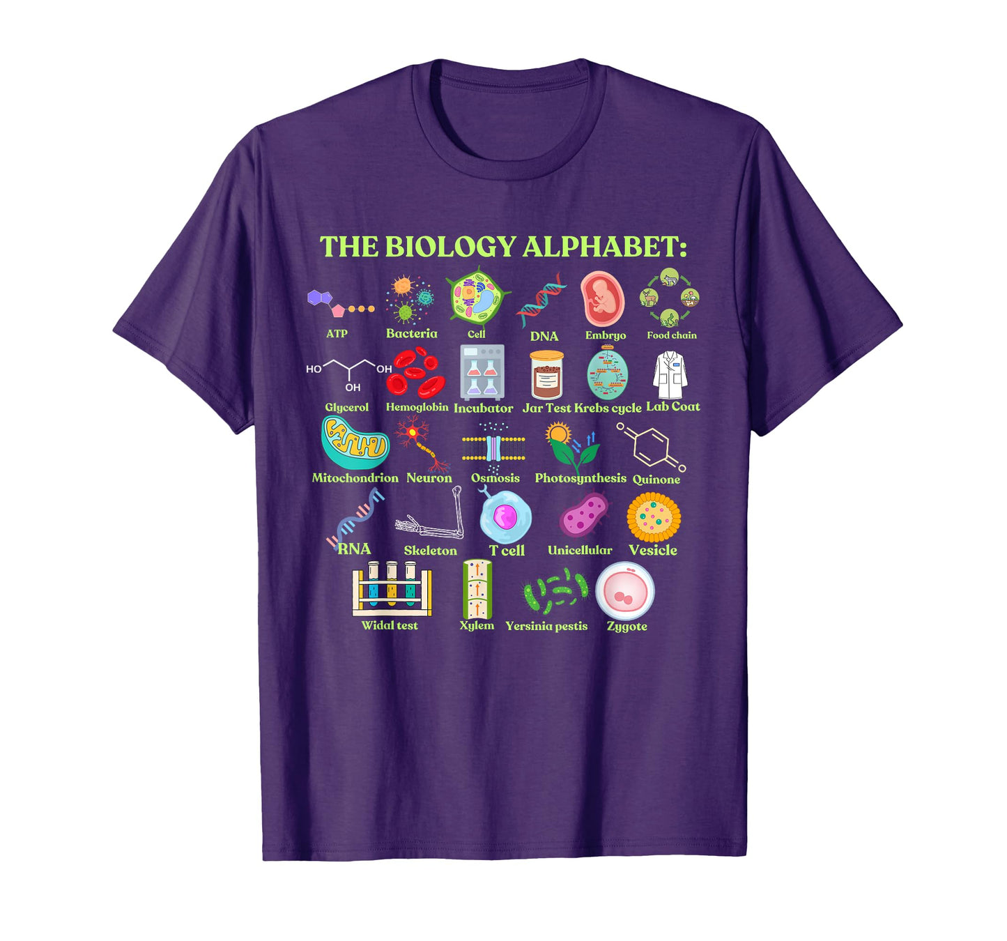 The Biology Alphabet, Cool Science and Biology T-Shirt