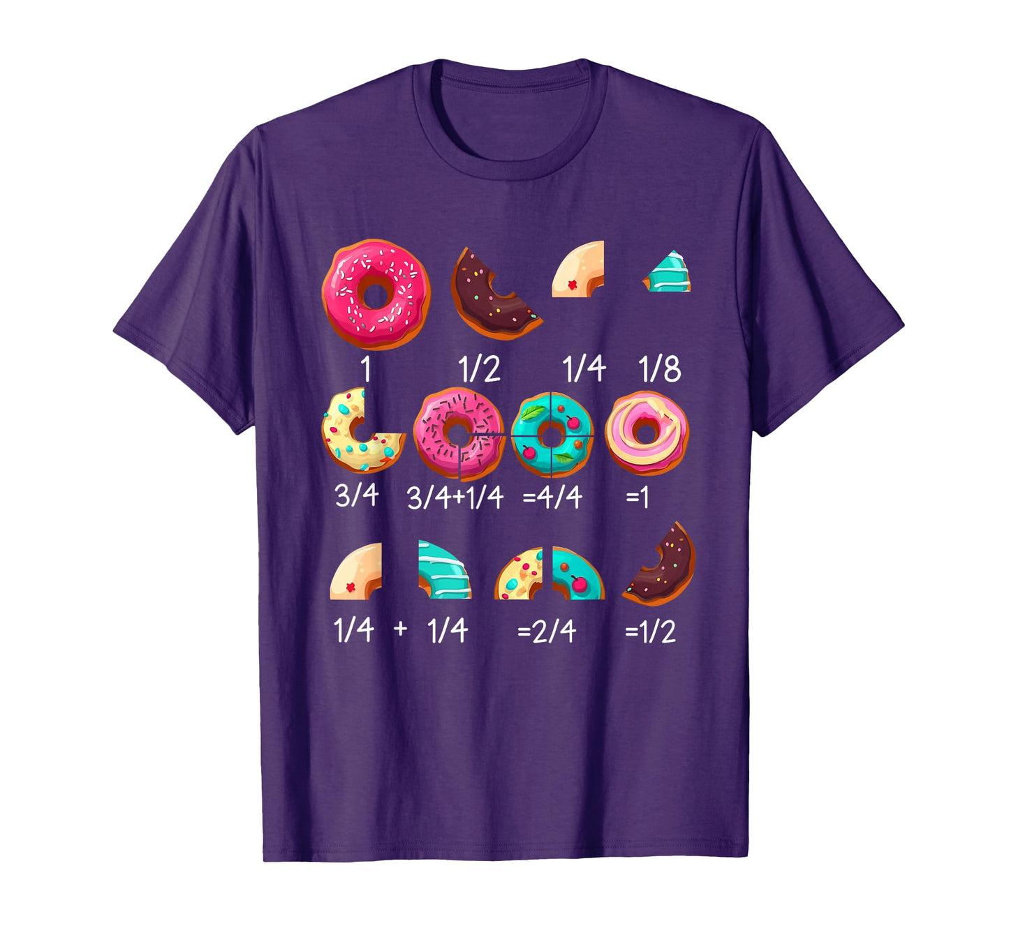 Math Donut Fraction Back to School Teacher Gifts Tee T-Shirt