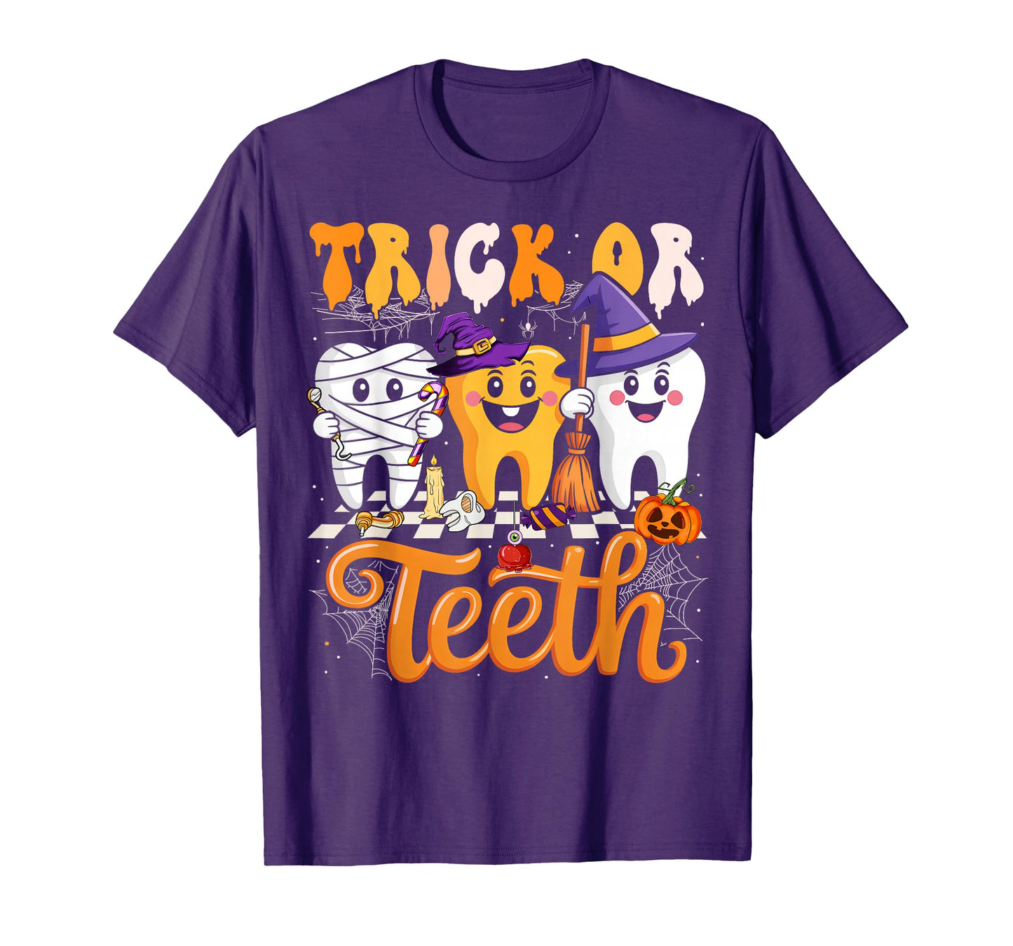 Trick Or Teeth Halloween Dental Crew Dentist Boys Girls Kids T-Shirt