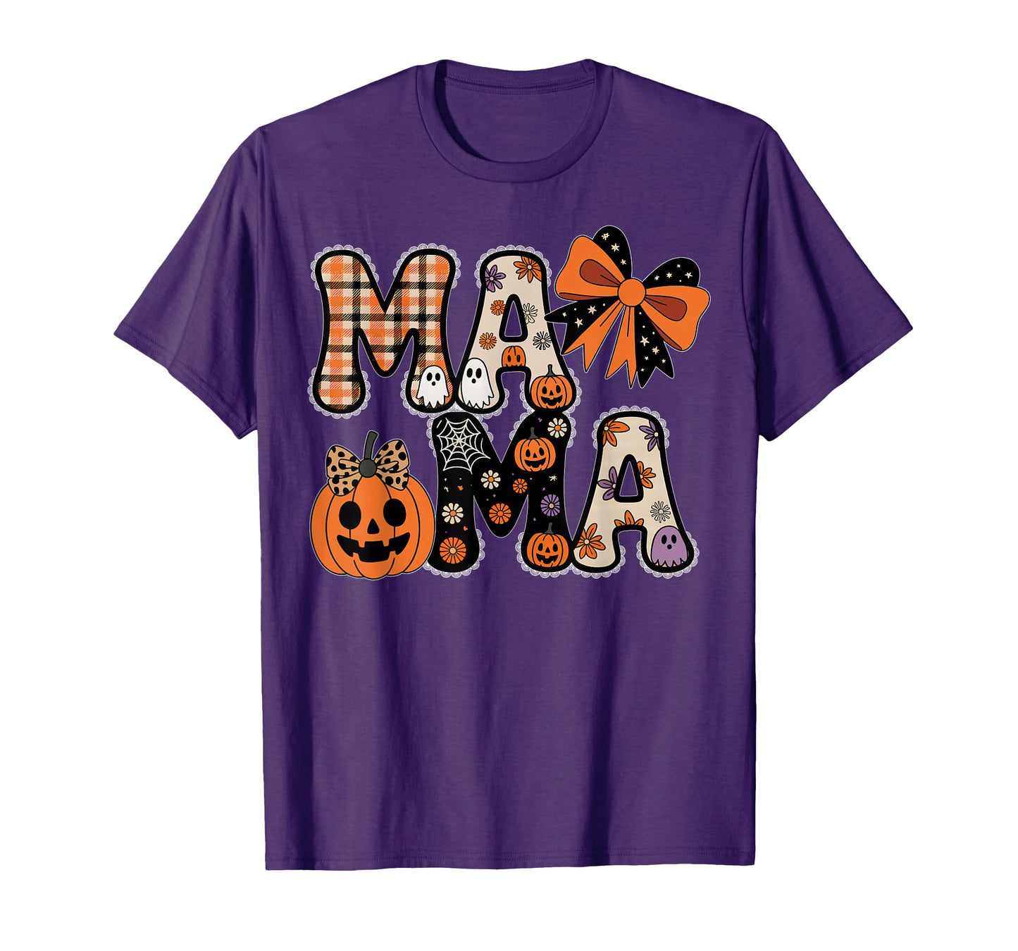 Mama Pumpkin Fall Coquette Lace Bow Thanksgiving Mom Women T-Shirt