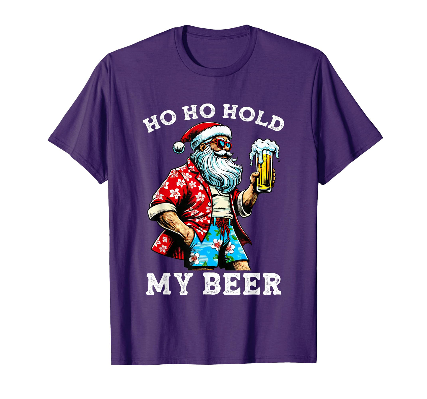 Funny Santa With Sunglasses And Beer Christmas in July T-Shirt