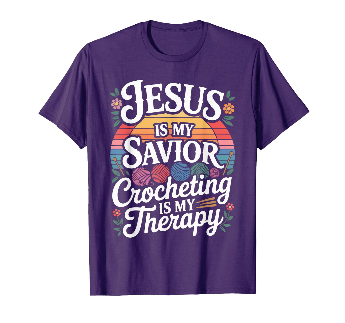 Jesus is My Savior Crocheting Therapy T-Shirt