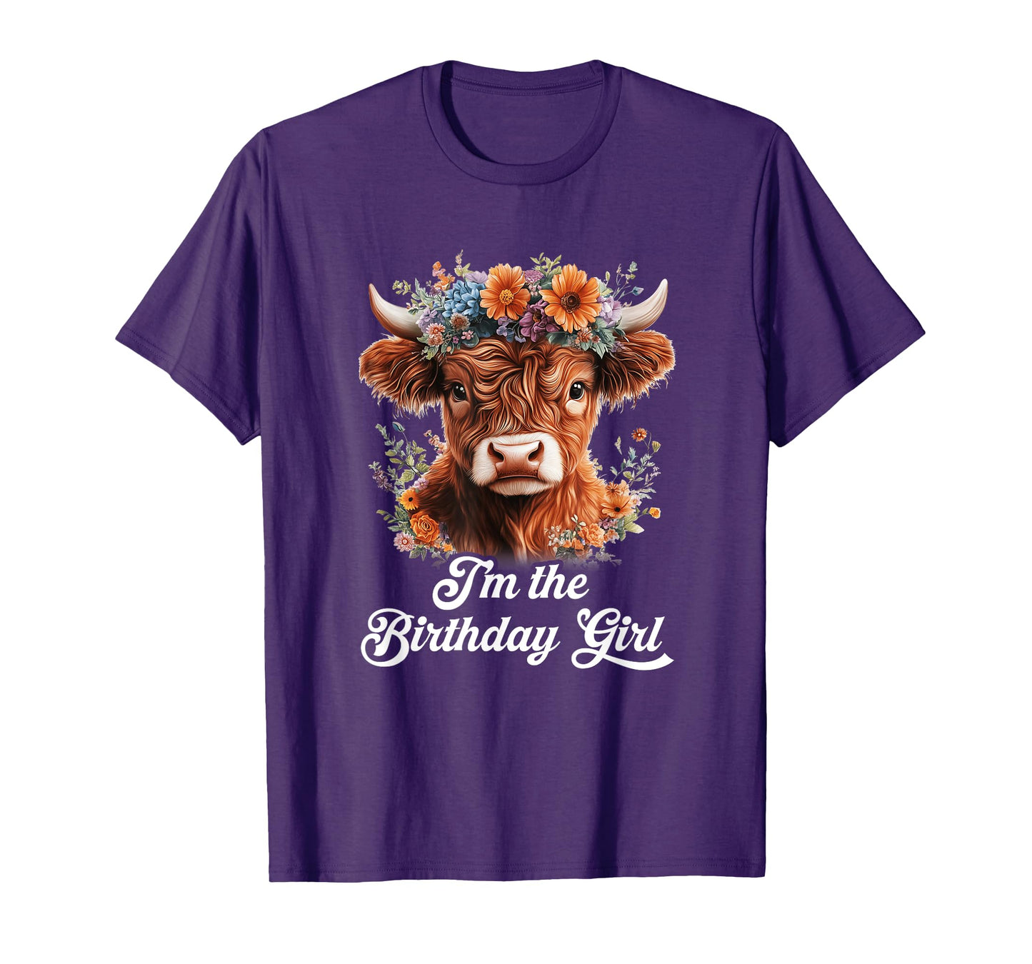 I'm The Birthday Girl Highland Cow 1St Birthday Party T-Shirt