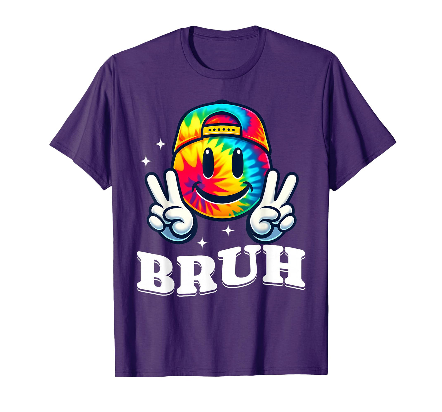 Peace Bruh For Girls Kids Boys Tie Dye Retro Groovy Birthday T-Shirt