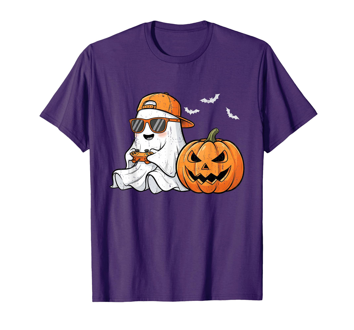 Cute Boo with Sunglasses Playing Game Funny Halloween Boys T-Shirt
