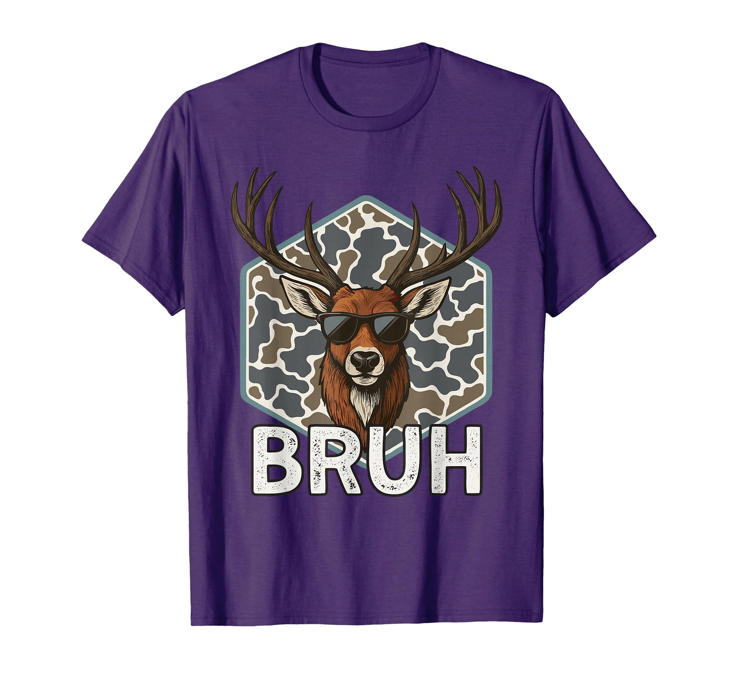 Bruh Deer Hunter Funny Deer Hunting Camo Men Teens Boys Kids T-Shirt