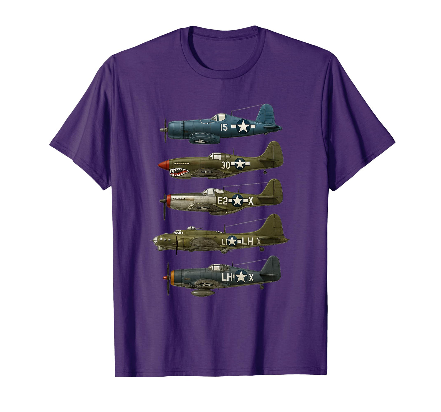 WW2 Warplanes F4U, P-51 Mustang, P-40 B17 Gift T-Shirt