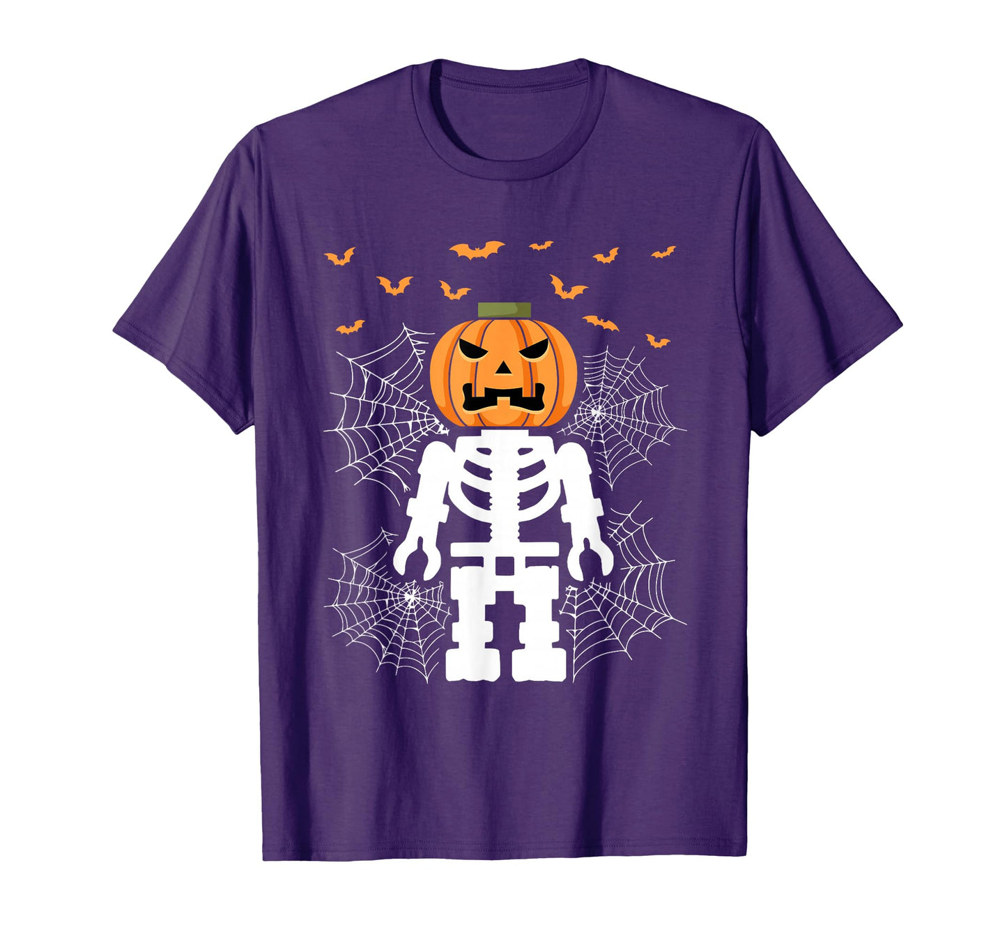 Halloween Skeleton Pumpkin Master Builder Blocks Building T-Shirt
