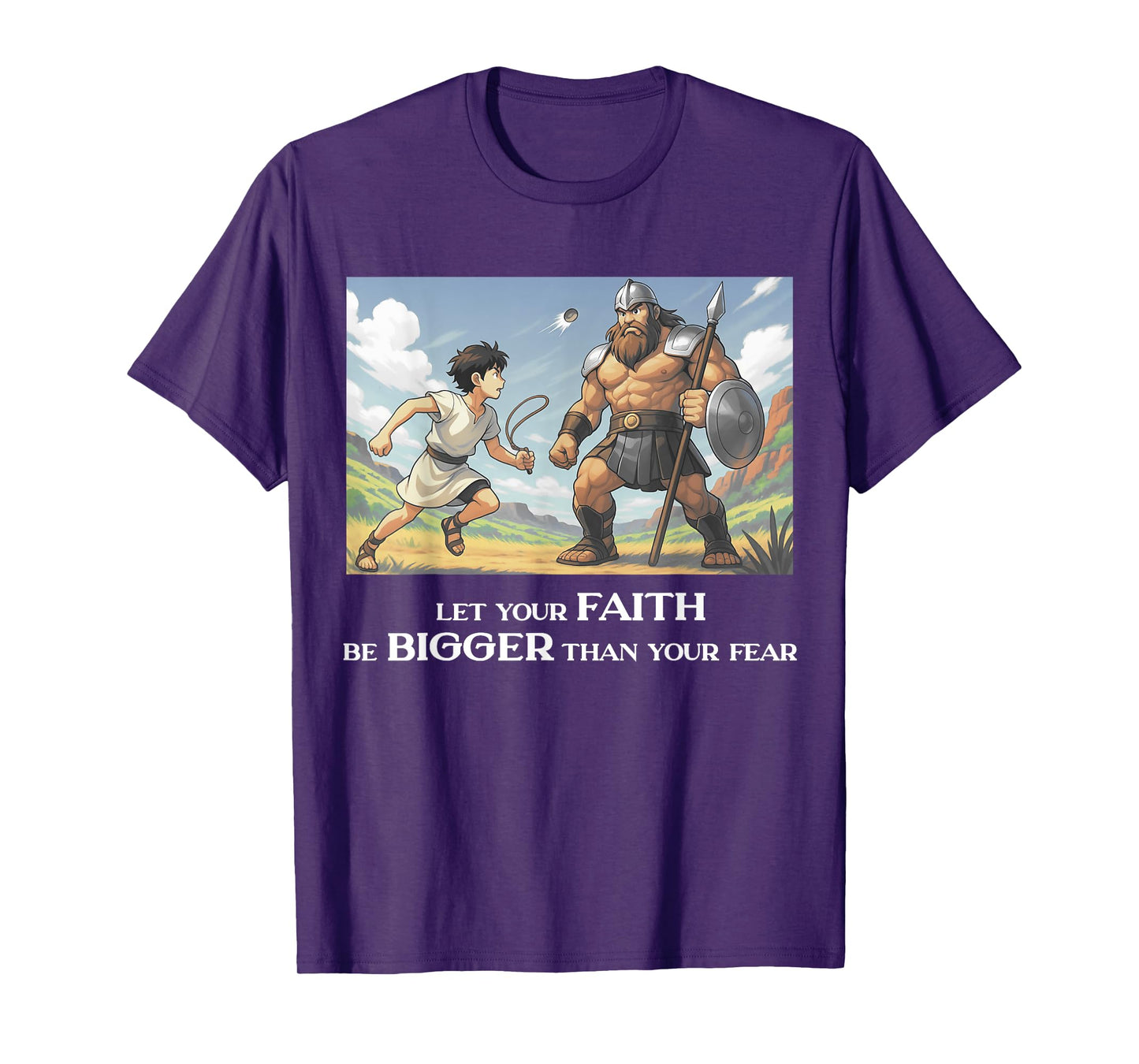 David and Goliath Christian Inspirational Men, Women,Youth T-Shirt