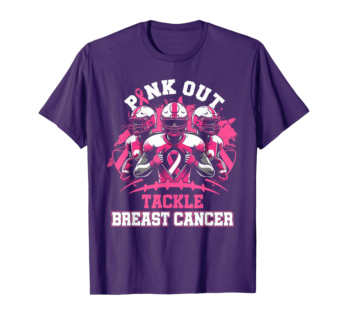 Pink Out Tackle Breast Cancer Awareness American Football T-Shirt