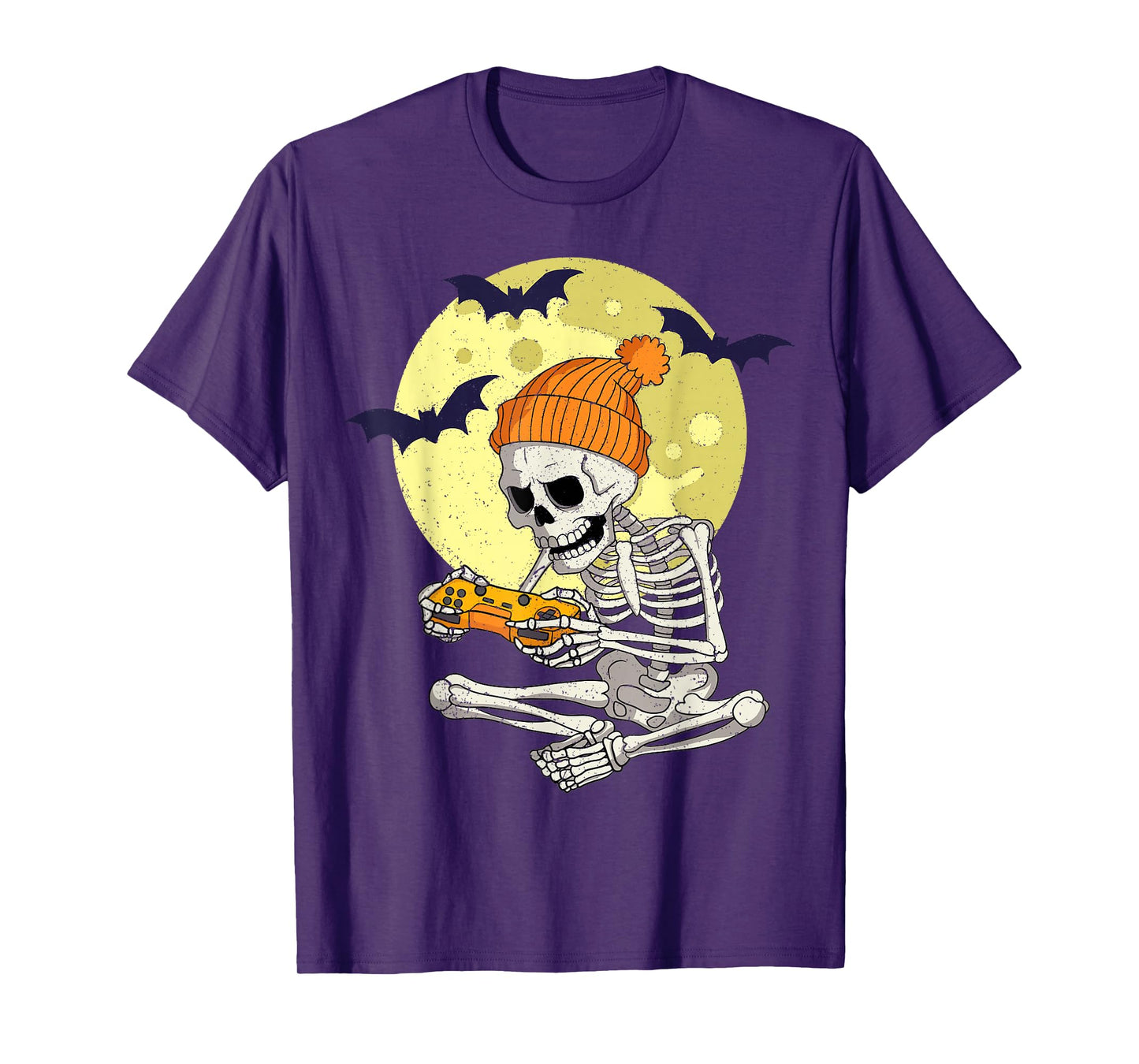 Funny Halloween Skeleton Gamer Video Games Boys Mens Gaming T-Shirt