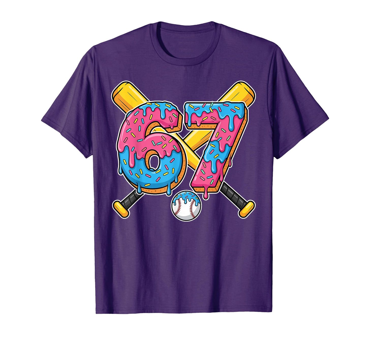 Baseball Drip Number 67 Player 67th Birthday Meme Gen Alpha T-Shirt