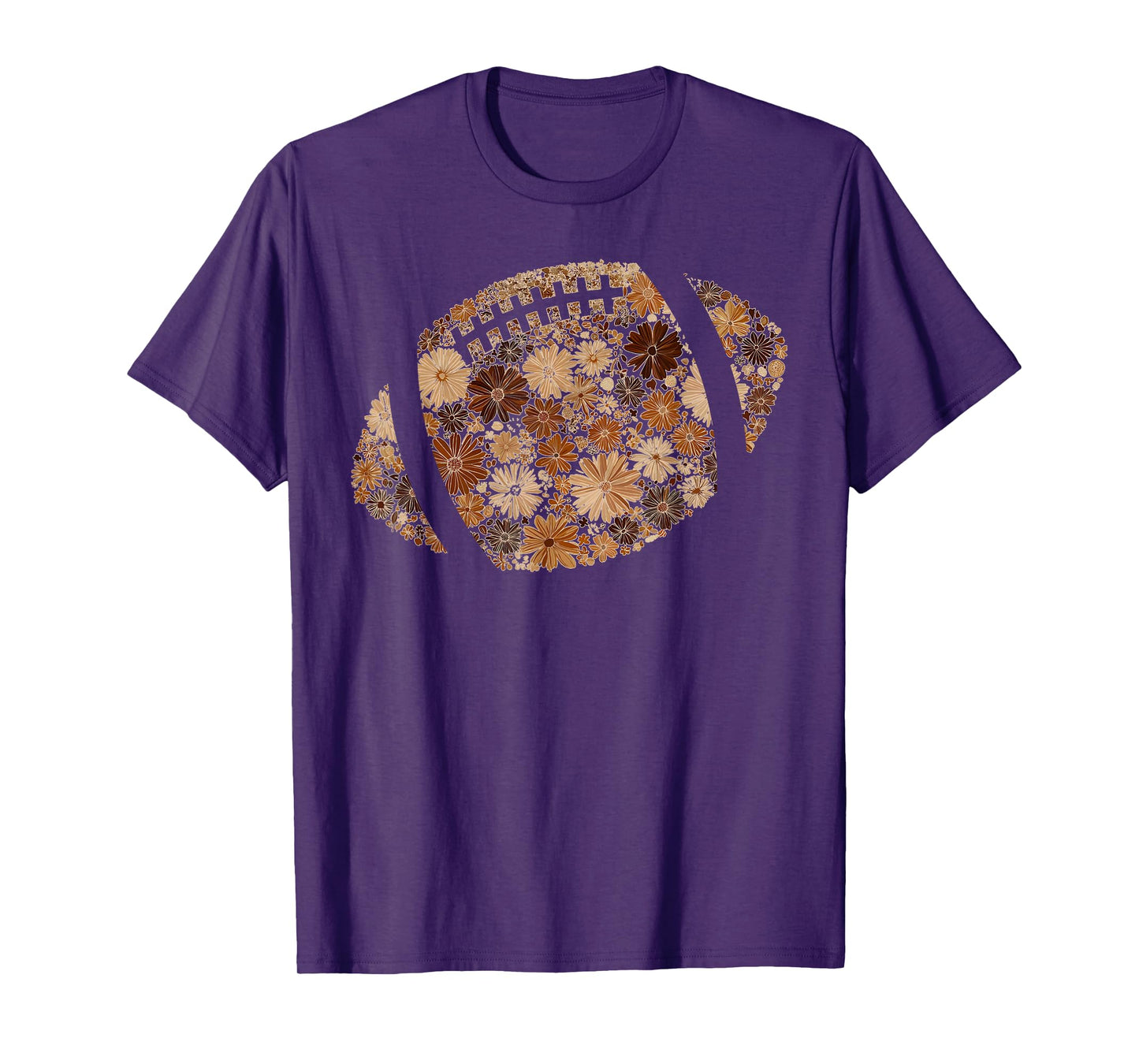 Game Day Fall Vibes Floral Fall Football T-Shirt