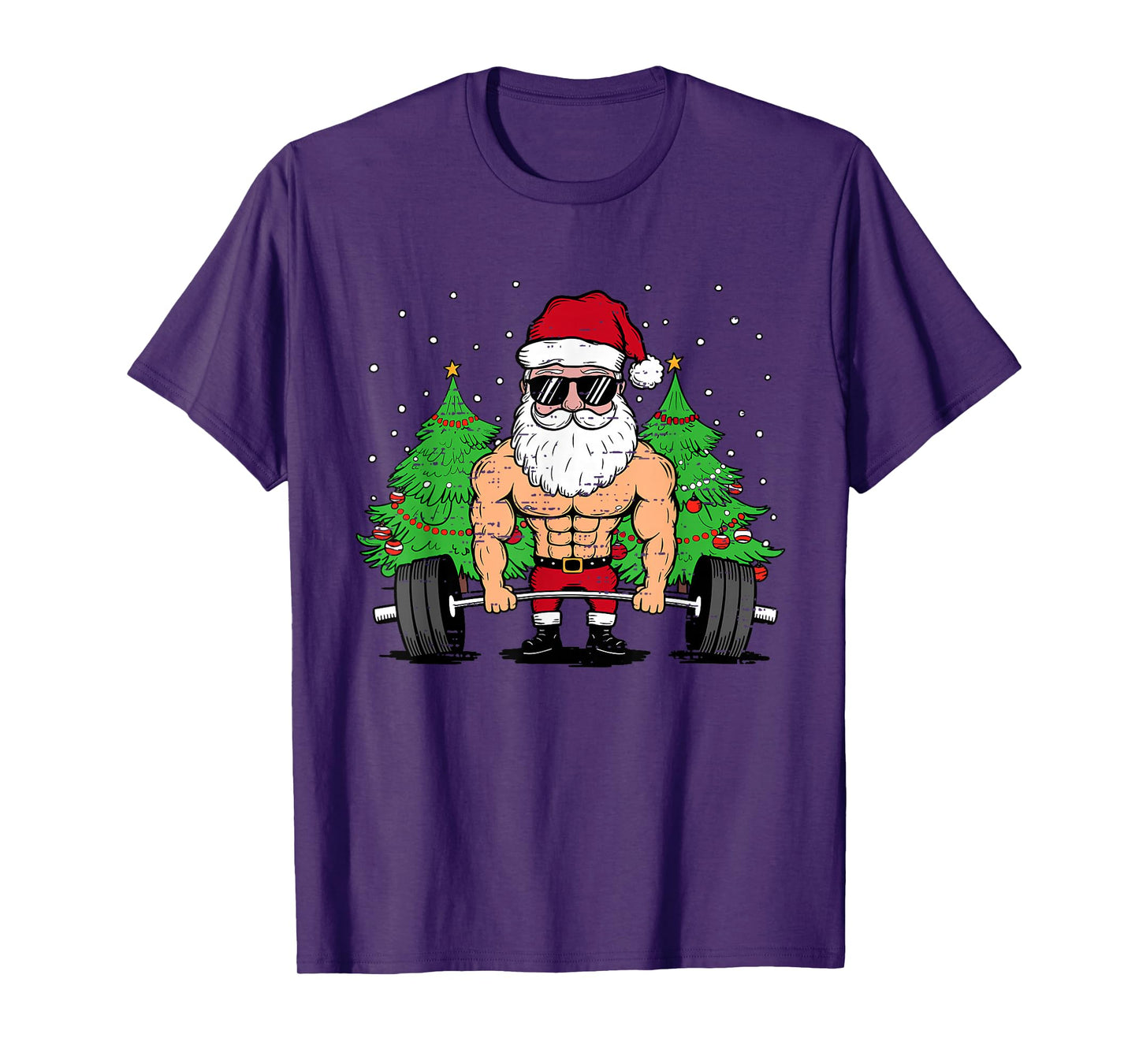 Funny Christmas Santa Deadlift Xmas Weightlift Gym Mens Boys T-Shirt