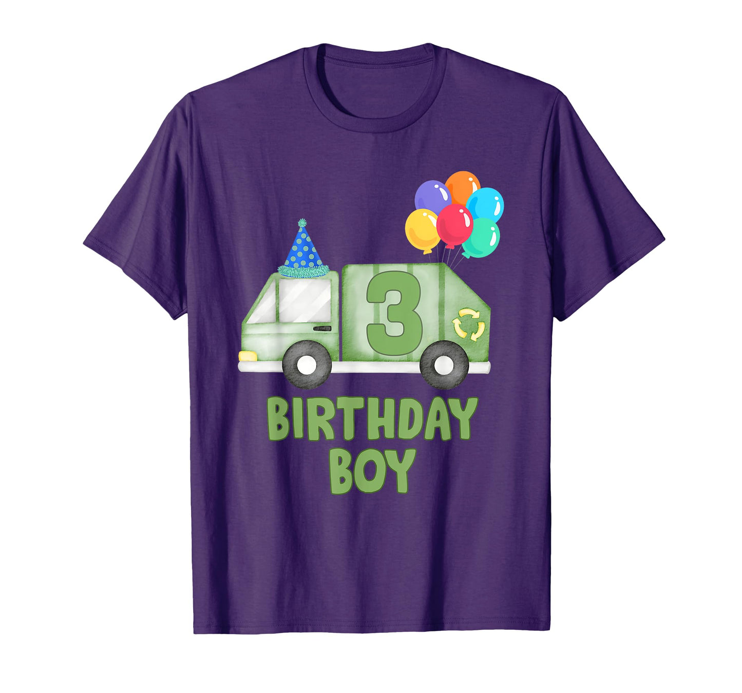 Garbage Truck Birthday Boy Girl Trash Truck 3rd Birthday T-Shirt