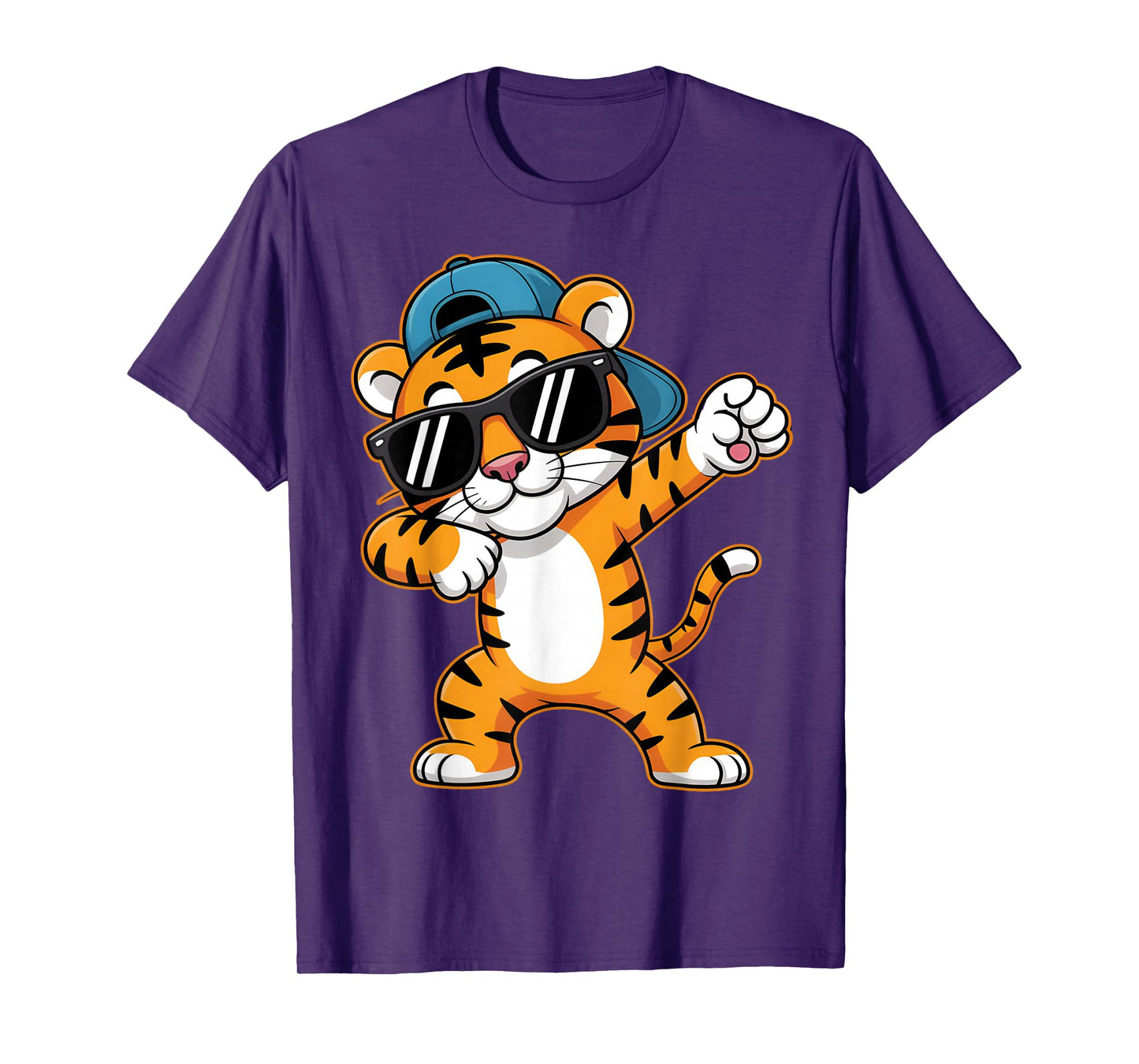 Funny Tiger Boys Kid Girls Toddler Tiger Lover Dabbing Tiger T-Shirt