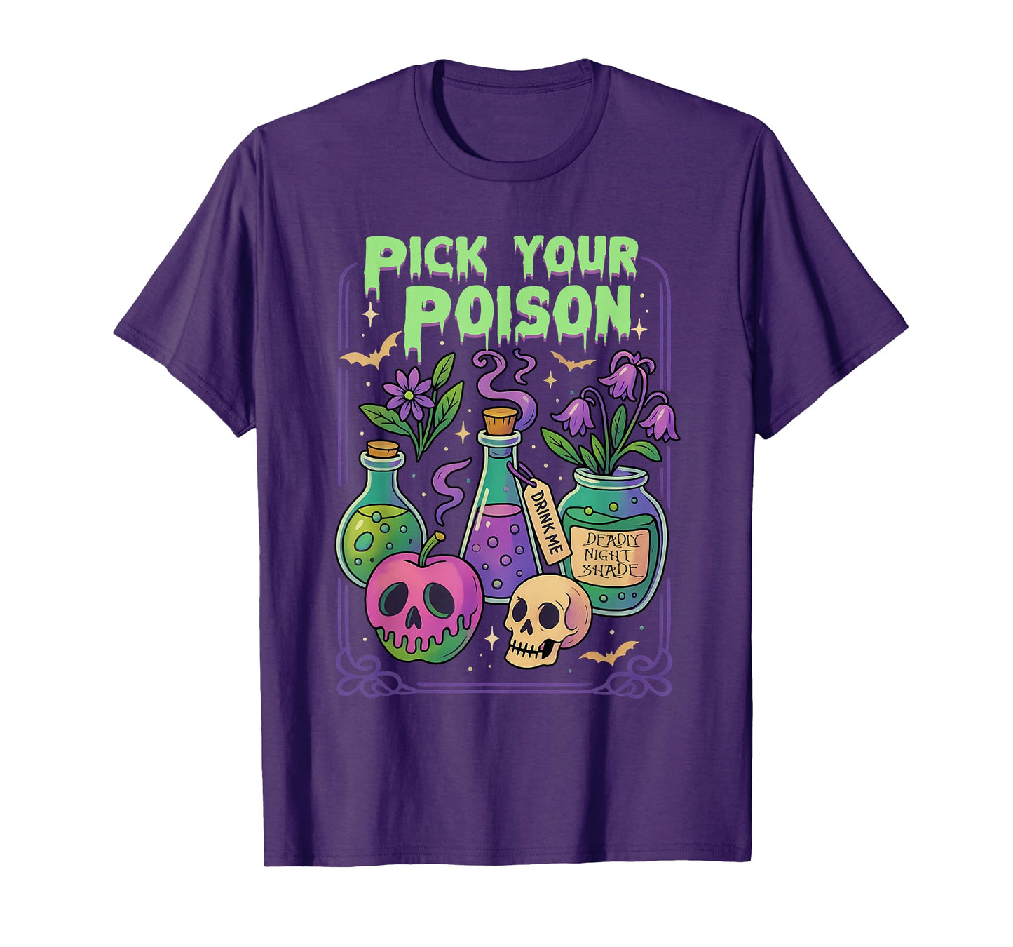 Retro Pick Your Poison Halloween Trick Or Treat Outfit T-Shirt