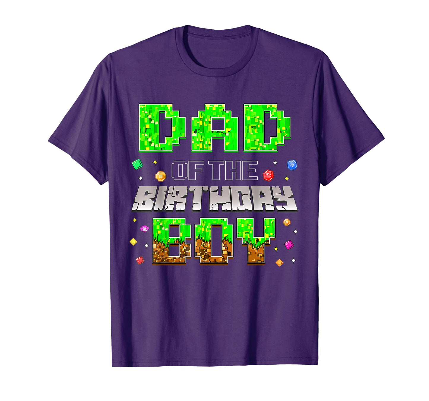 Dad Of The Birthday Boy Game Pixel Birthday Party Boys Kids T-Shirt