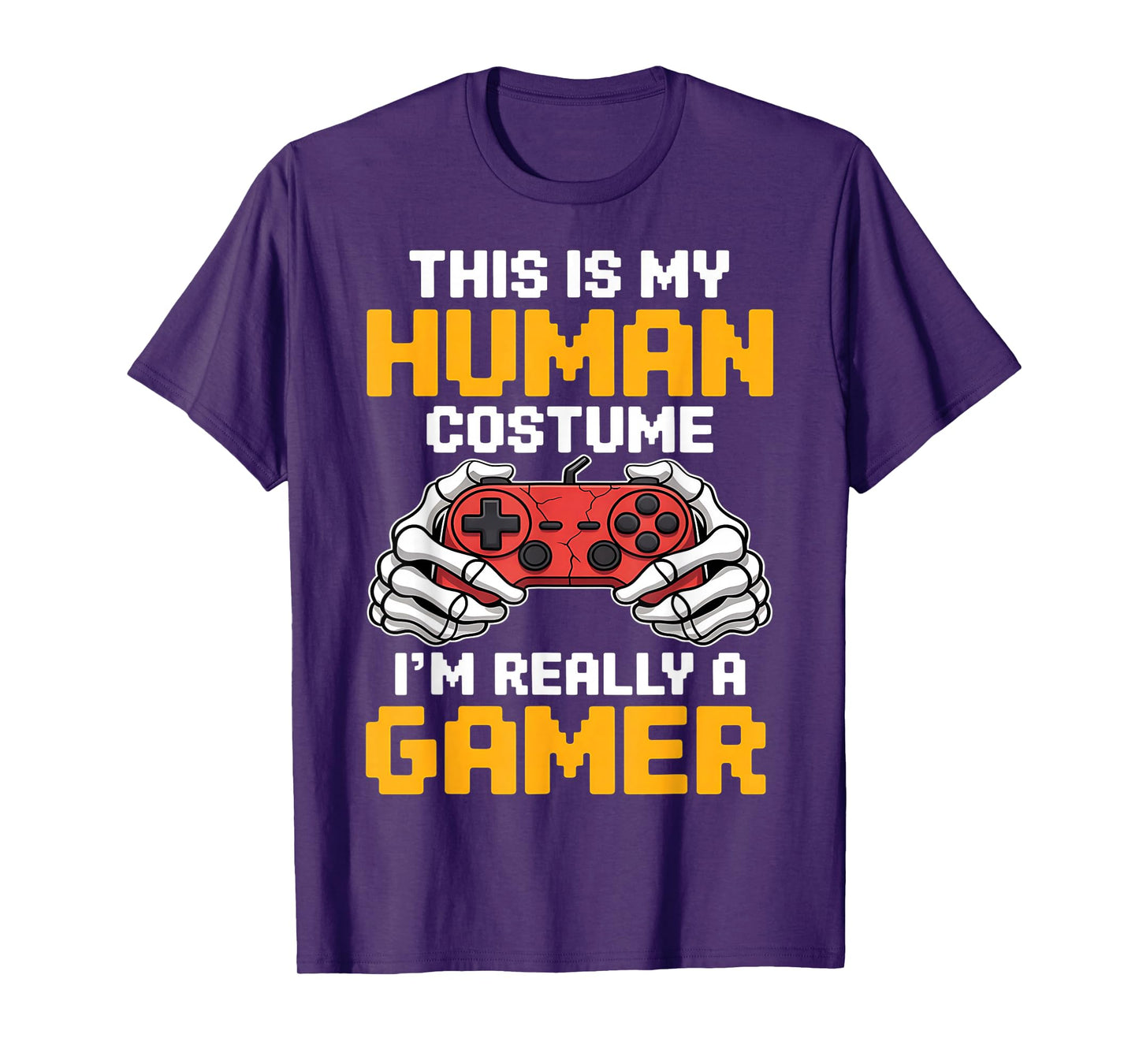 Halloween Gamer Video Games Human Costume Boys Teens T-Shirt