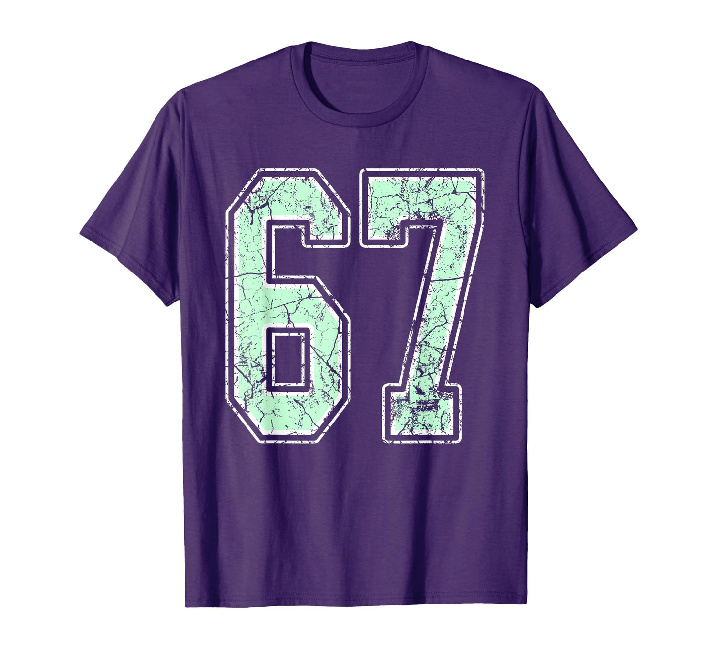 Mint Green White Sports Number 67 Jersey Uniform Player T-Shirt