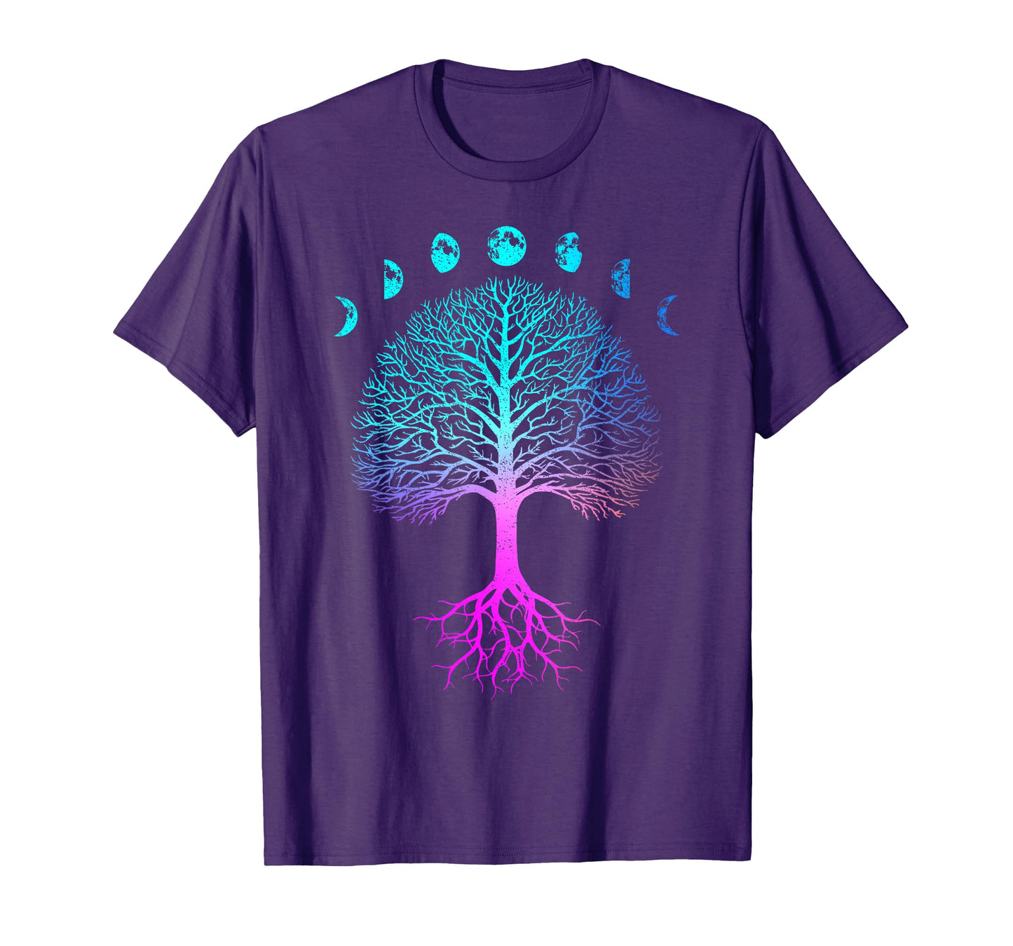 Tree of Life Phases of the Moon Vintage Retro Yoga Gift T-Shirt