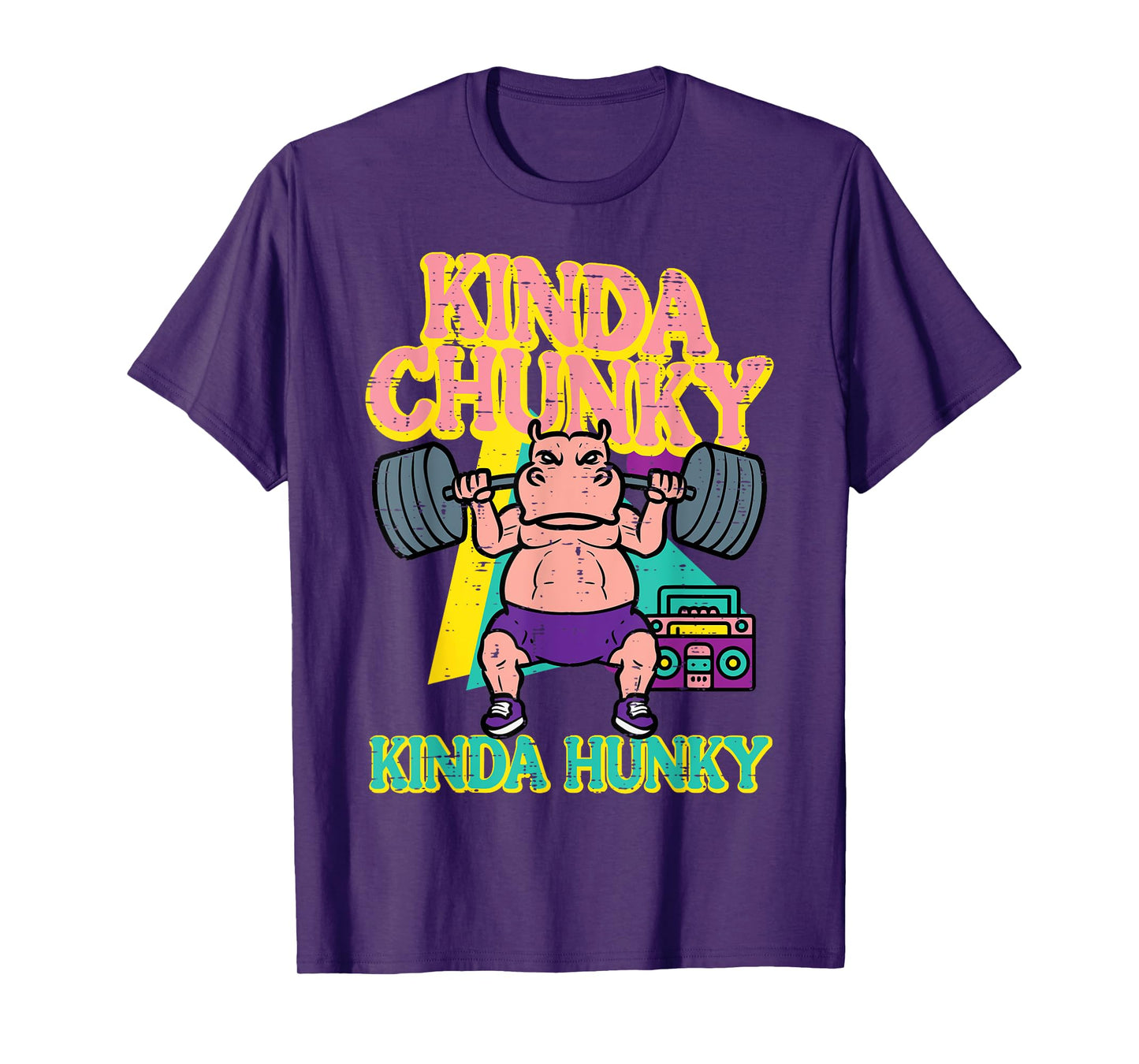 Gym Kindy Chunky Hunky Hippo Funny Workout Fitness Men Women T-Shirt