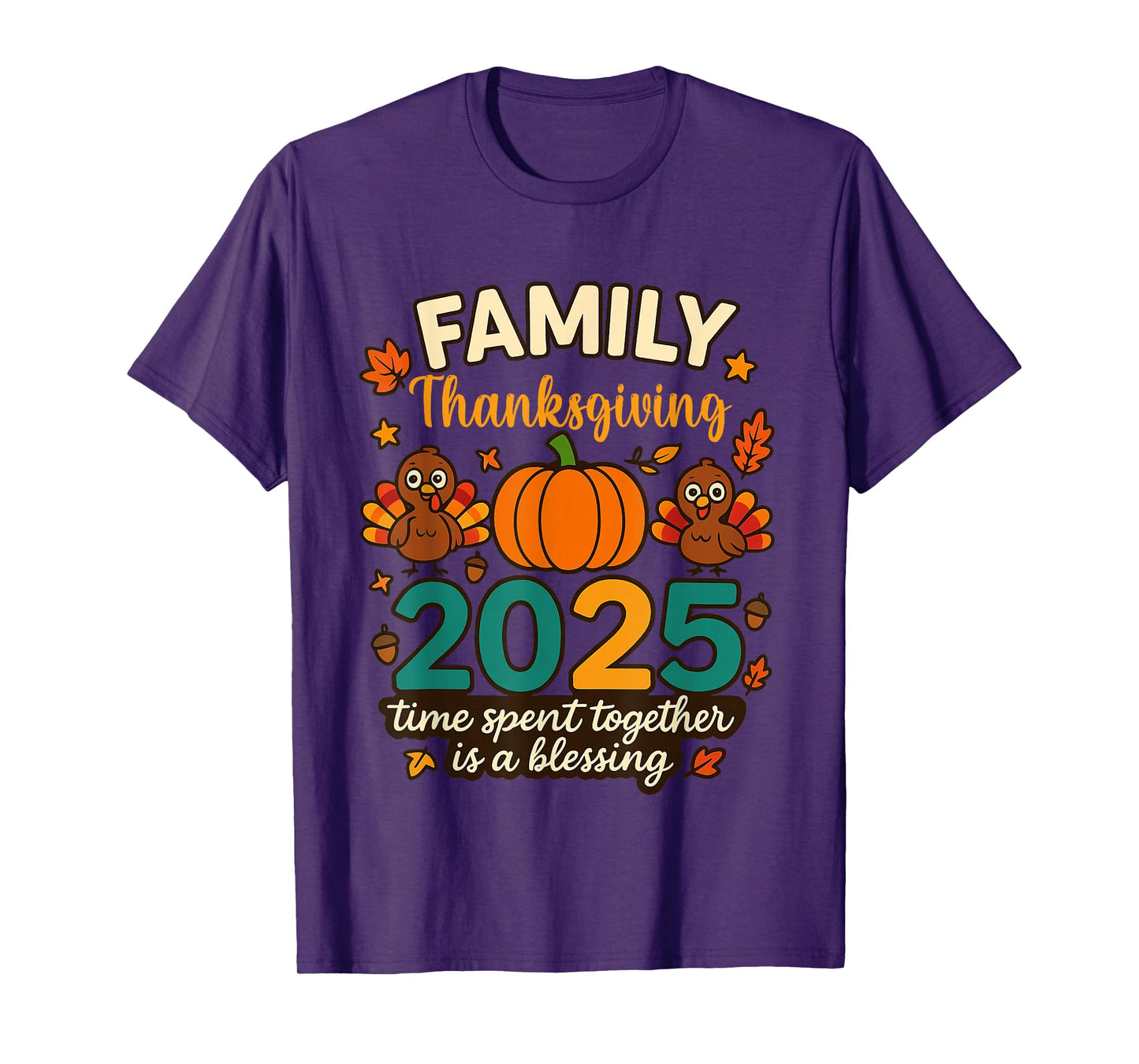Happy Family Thanksgiving Together 2025 Crew Turkey T-Shirt