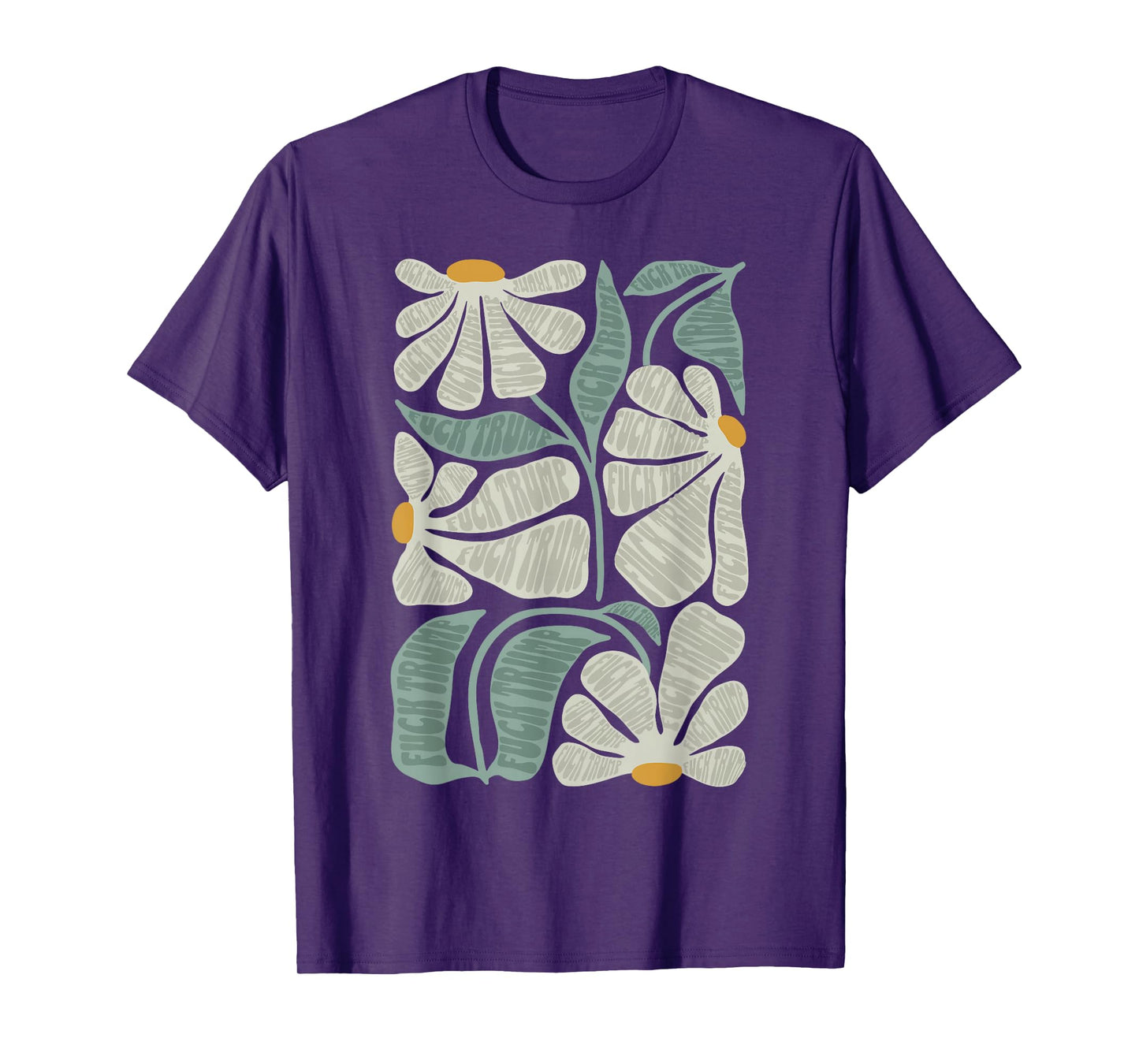 Subtle Boho Flowers Anti Trump, Kamala Harris Voter T-Shirt