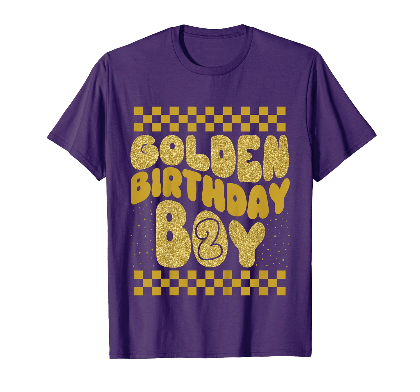 Kids Golden 2nd Birthday Boys Toddlers Birthday Party Decoration T-Shirt