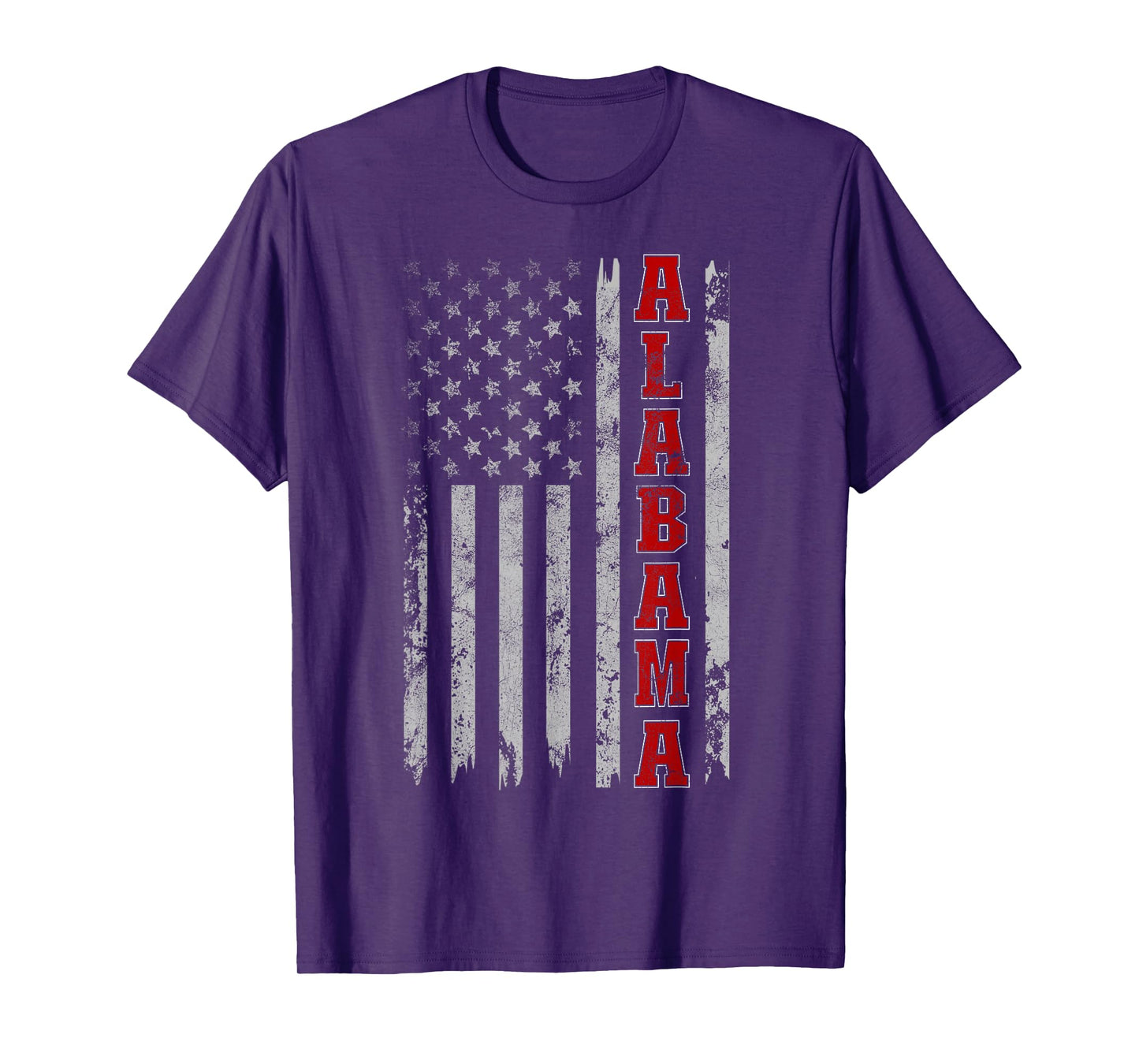 Alabama - Vintage Patriotic USA Flag Football Season T-Shirt