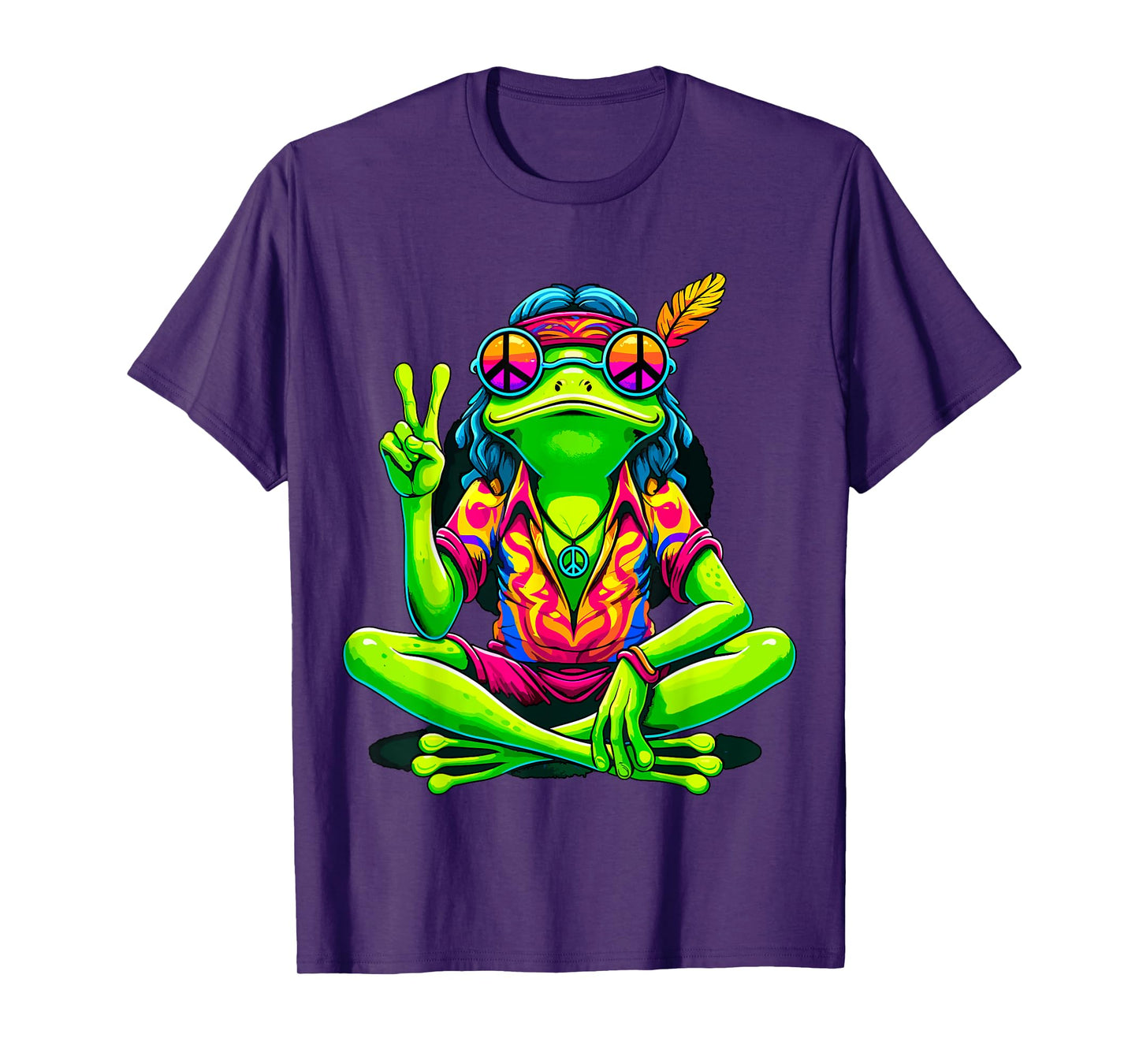 Hippie Frog Peace Sign T-Shirt