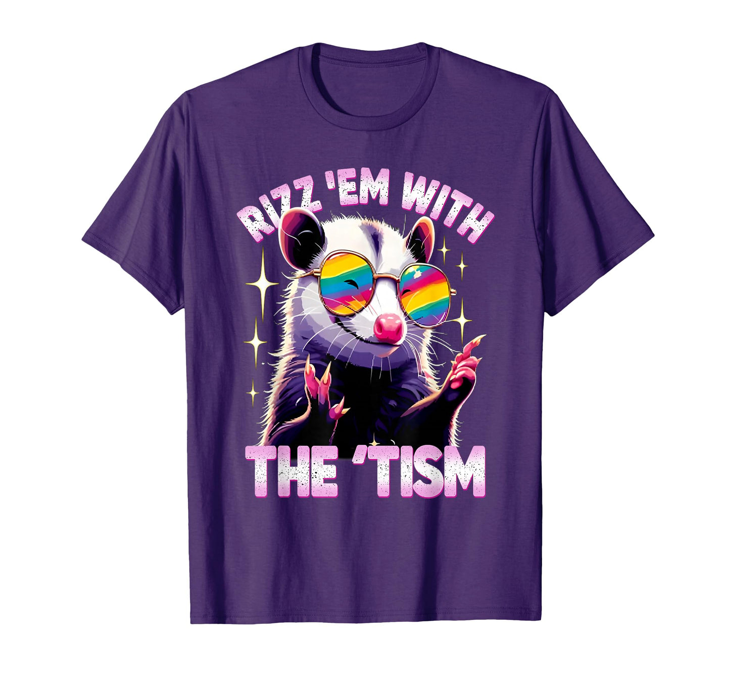 Autism Opossum Funny Rizz Em With The Tism Meme Autistic T-Shirt