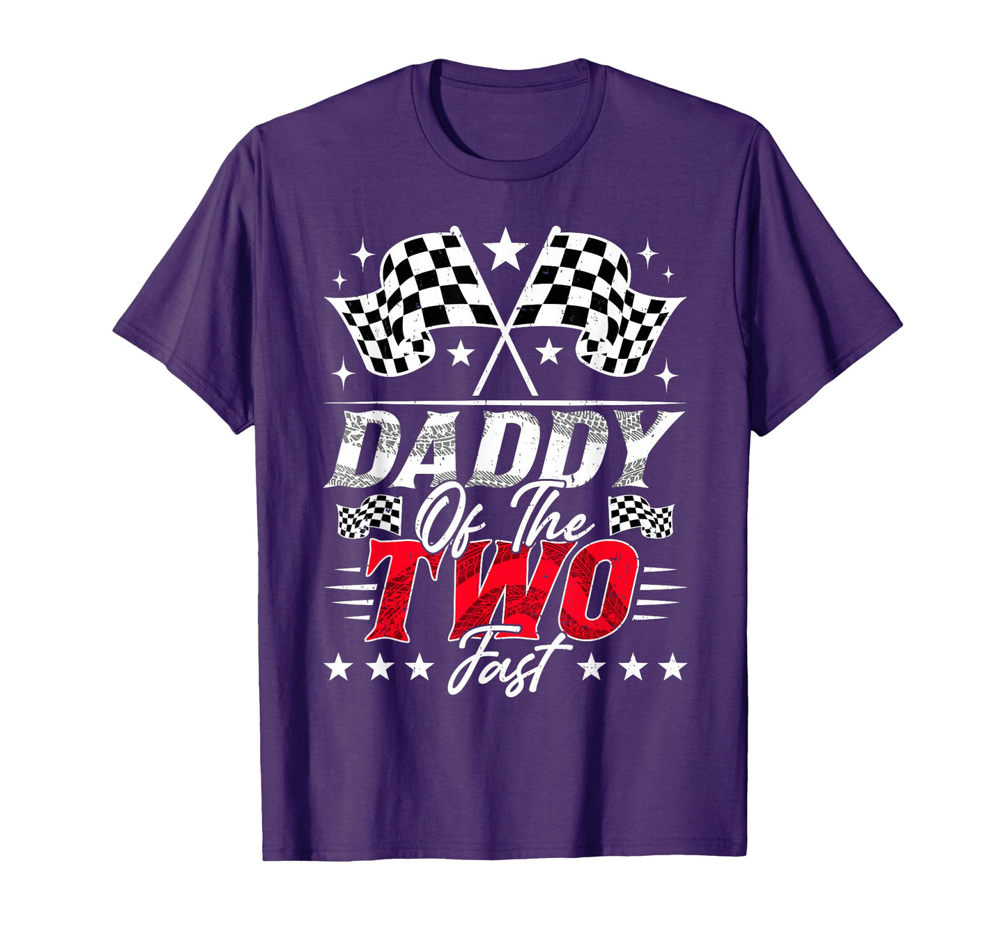 Daddy Of The Two Fast Second Birthday Racing Car Family T-Shirt