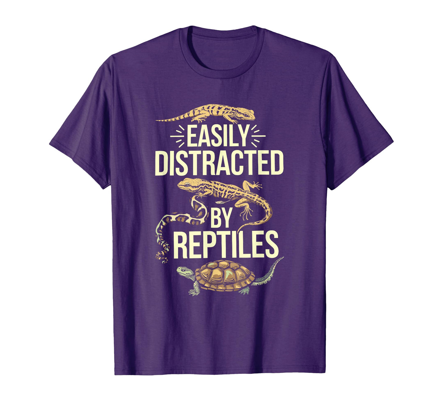 Easily Distracted by Reptiles Funny Lizard Reptile Pet Lover T-Shirt