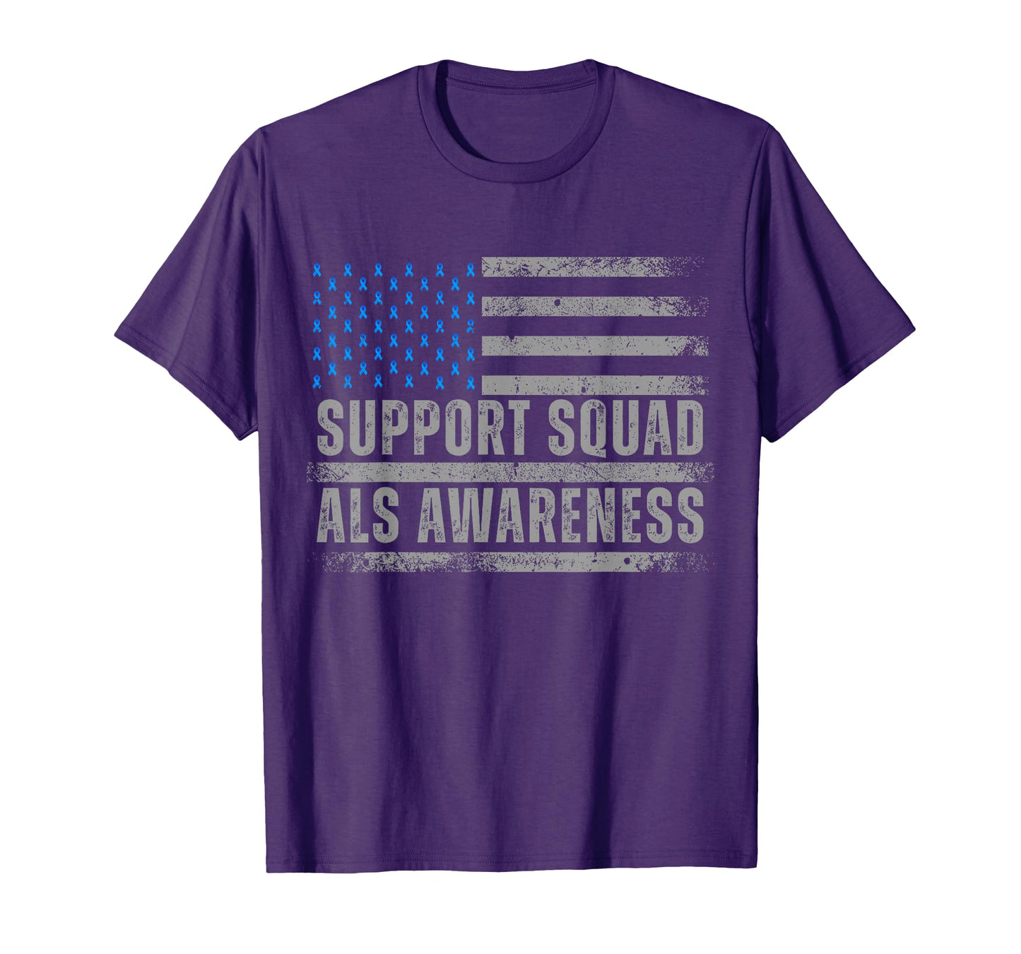 Support ALS Awareness Month USA American Flag Men Dad T-Shirt