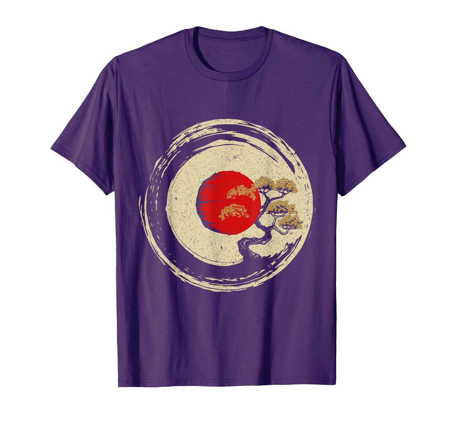 Bonsai Tree In Japanese Zen Buddhist Enso Circle T-Shirt