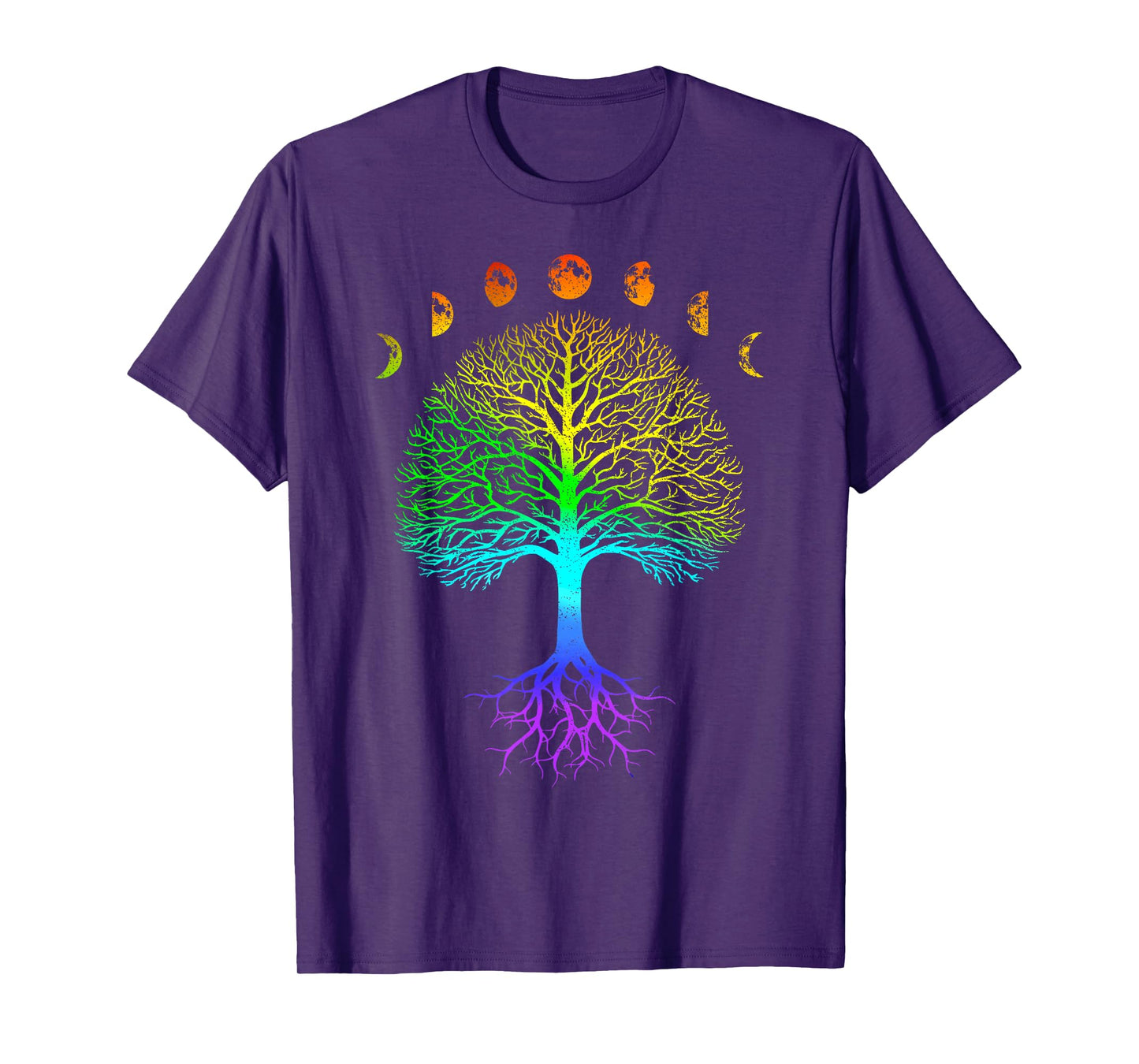 Tree of Life Phases of the Moon Vintage Retro Yoga Gift T-Shirt