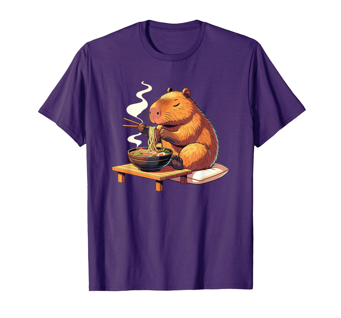 Sweet Capybara Eats Ramen Noodles Capybaras Ramen T-Shirt