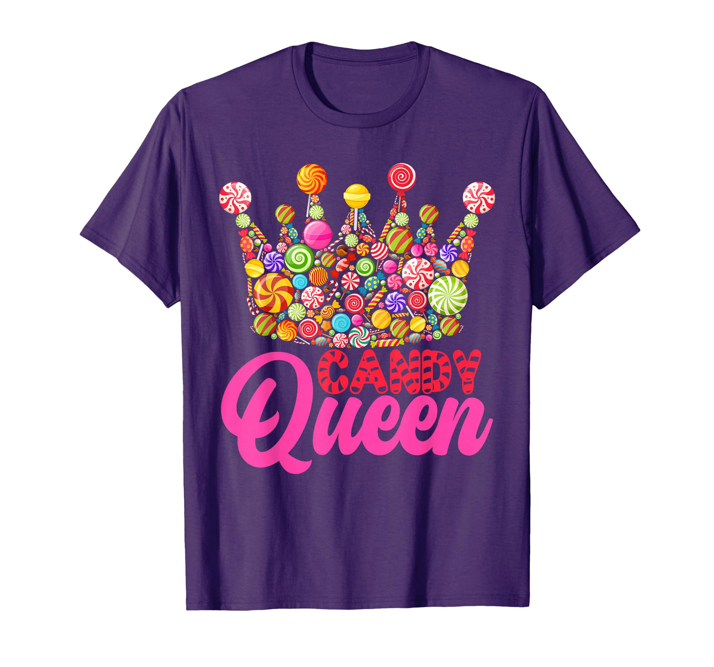 Candy Queen Crown Art For Women Girls Candy Lollipop Lovers T-Shirt