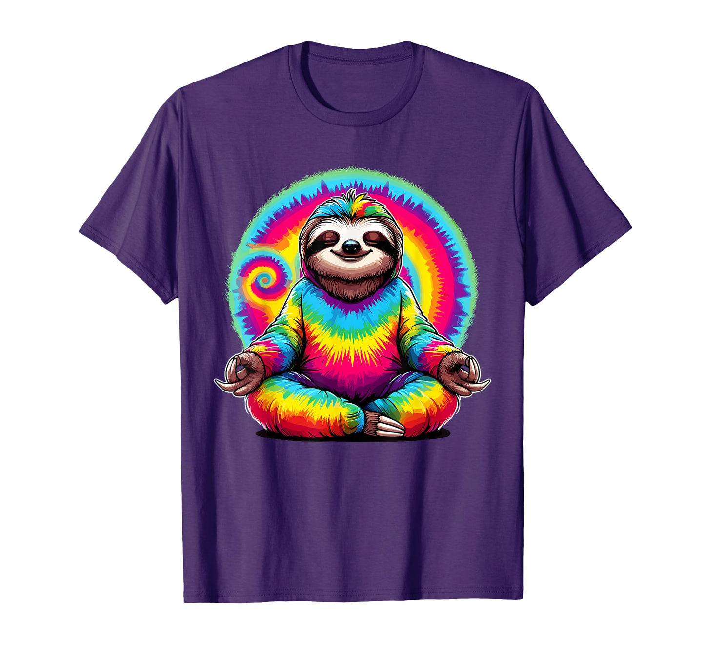 Hippie Sloth Peace Sign Tie-Dye Hippie T-Shirt