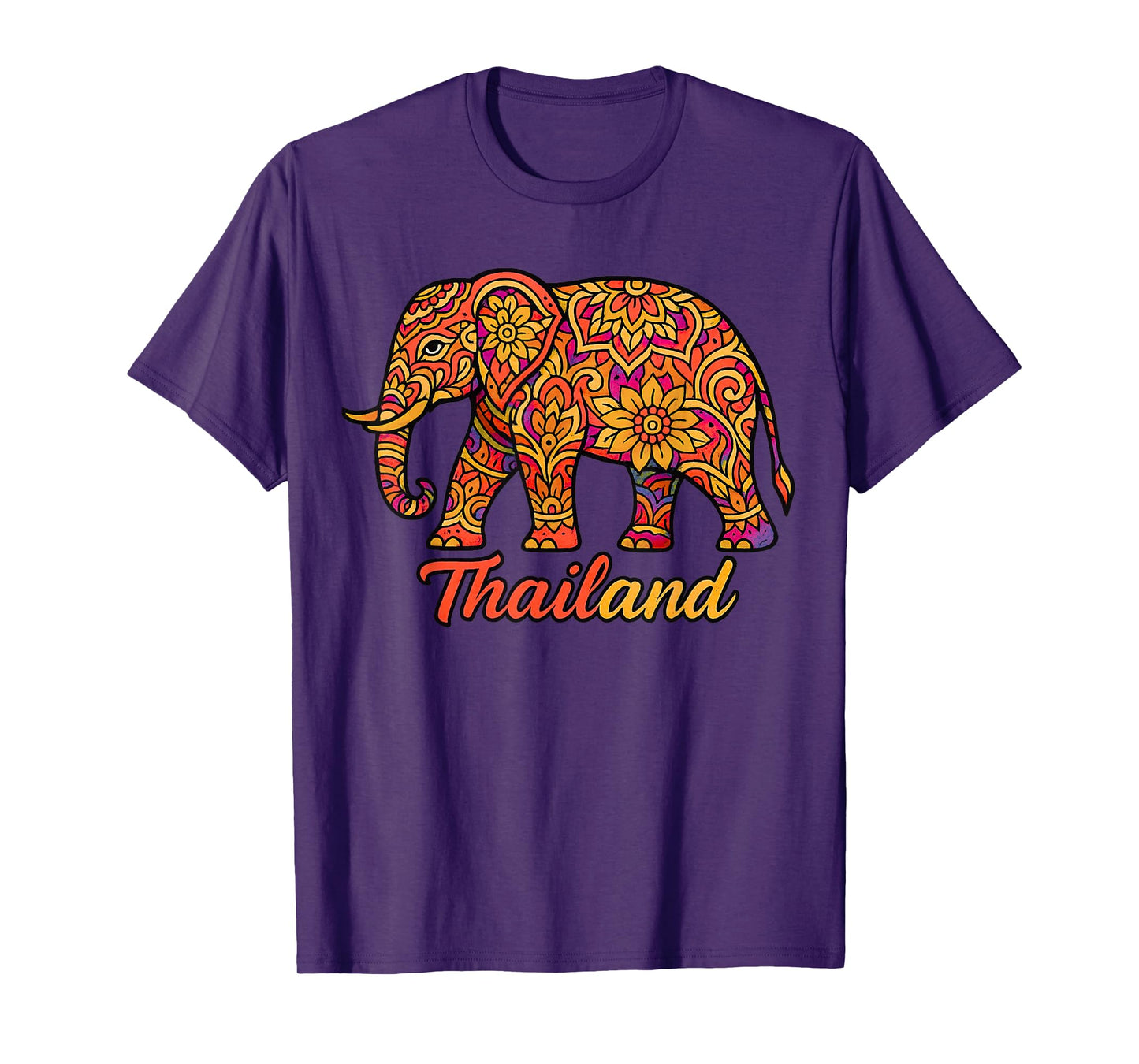 Colorful Thai Elephant Art Thailand Culture Souvenir T-Shirt