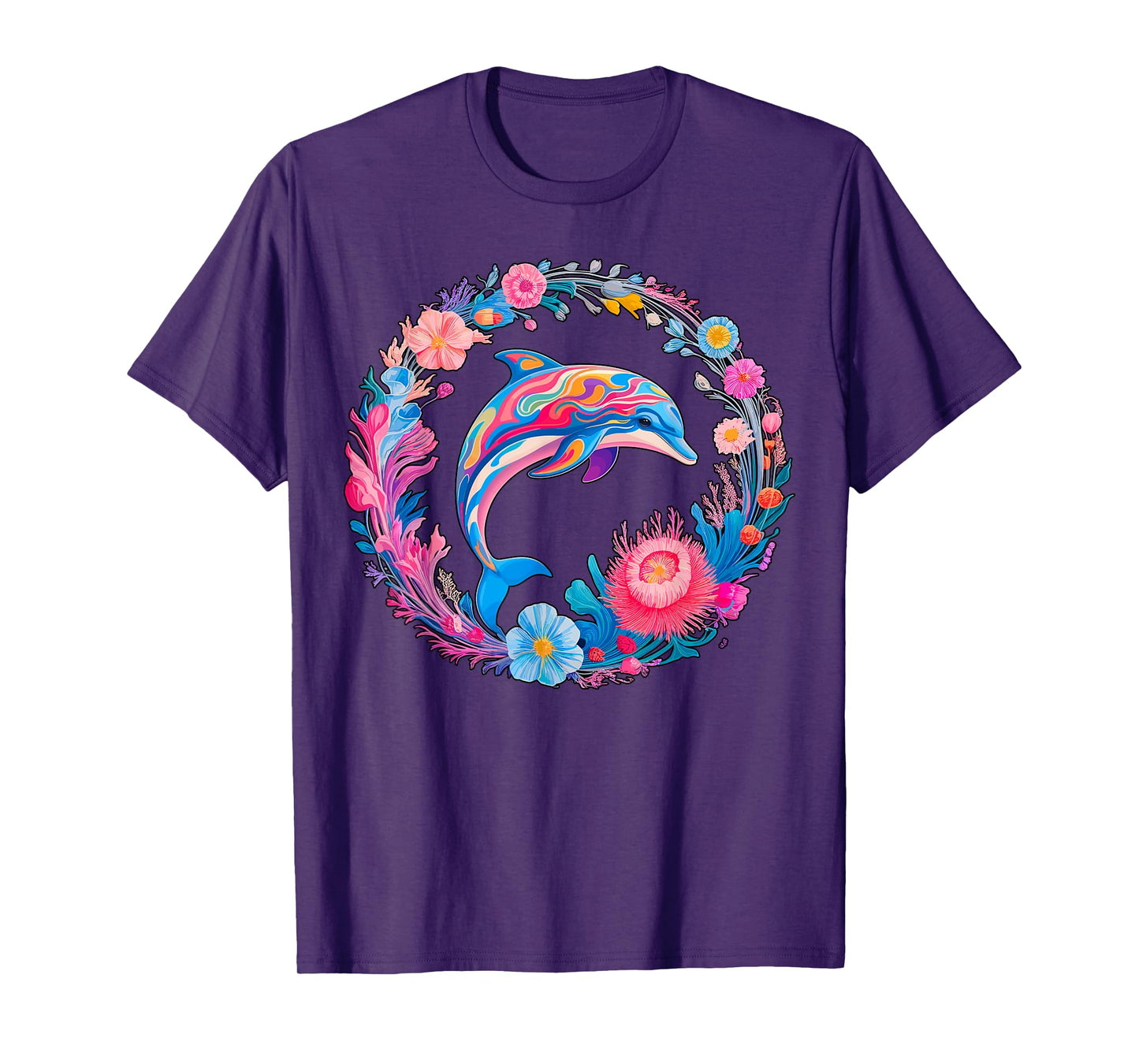Floral Dolphin T-Shirt