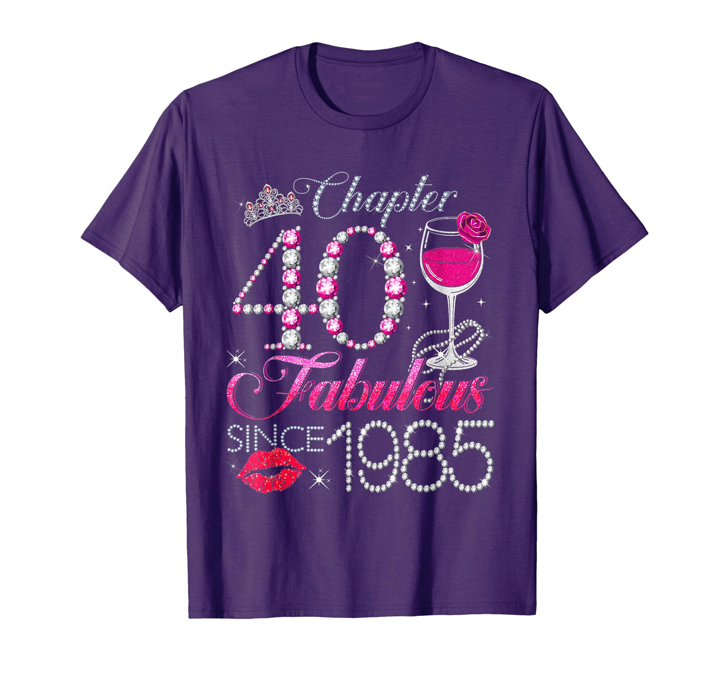 Chapter 40 Fabulous Since 1985 40th Birthday Queen Diamond T-Shirt