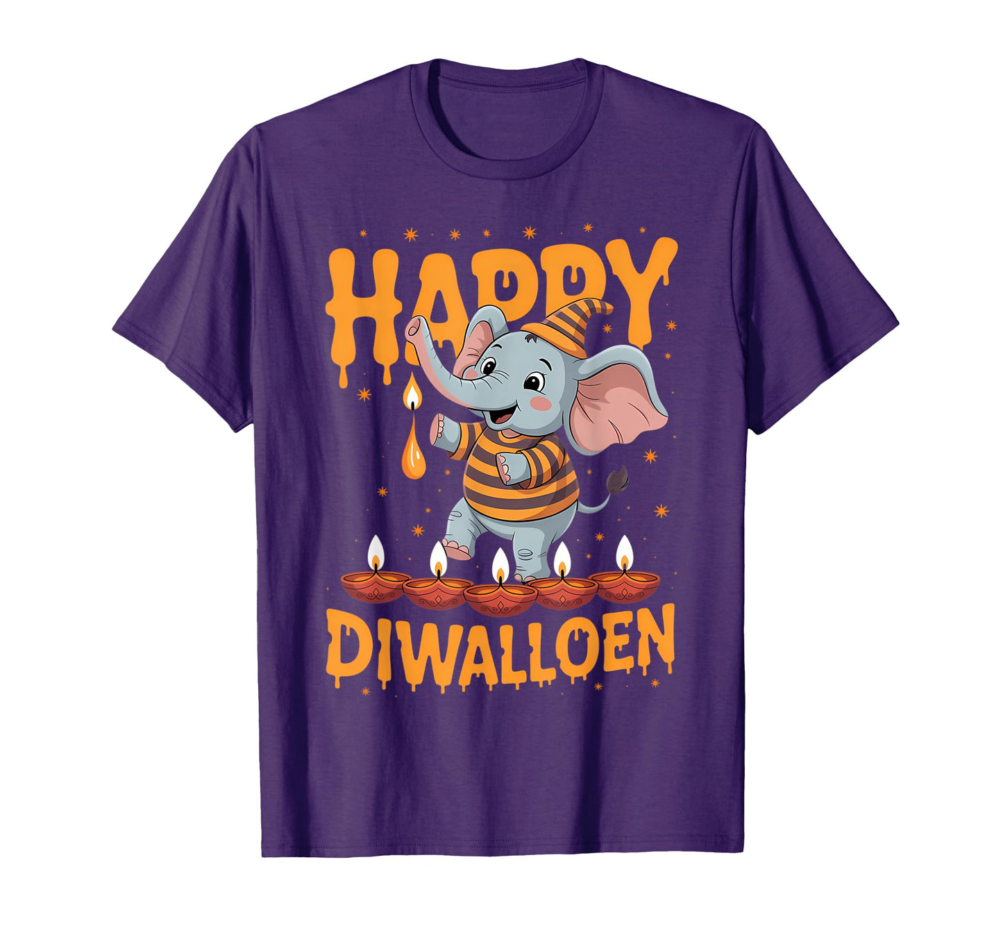 Funny Halloween Diwali Elephant Happy Diwalihalloween T-Shirt