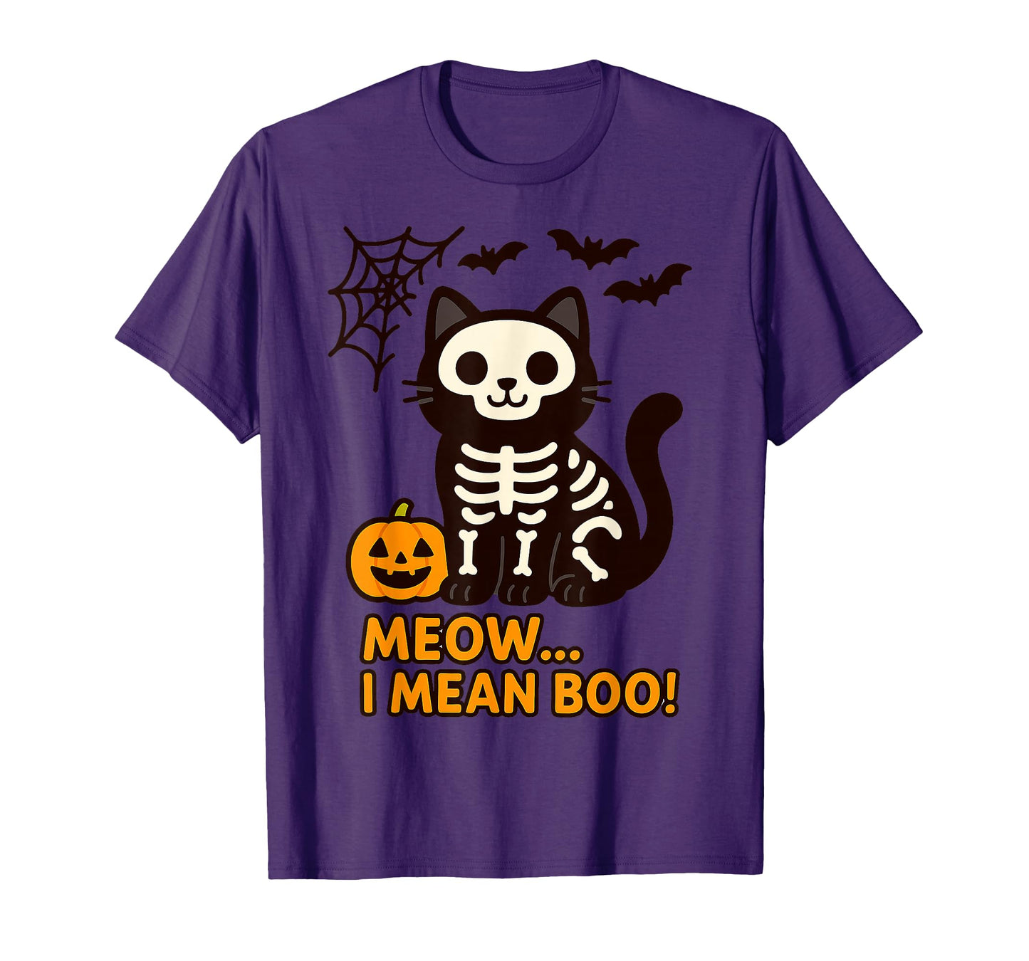 Funny Cat Halloween Costume Meow I Mean Boo Gifts Men Women T-Shirt