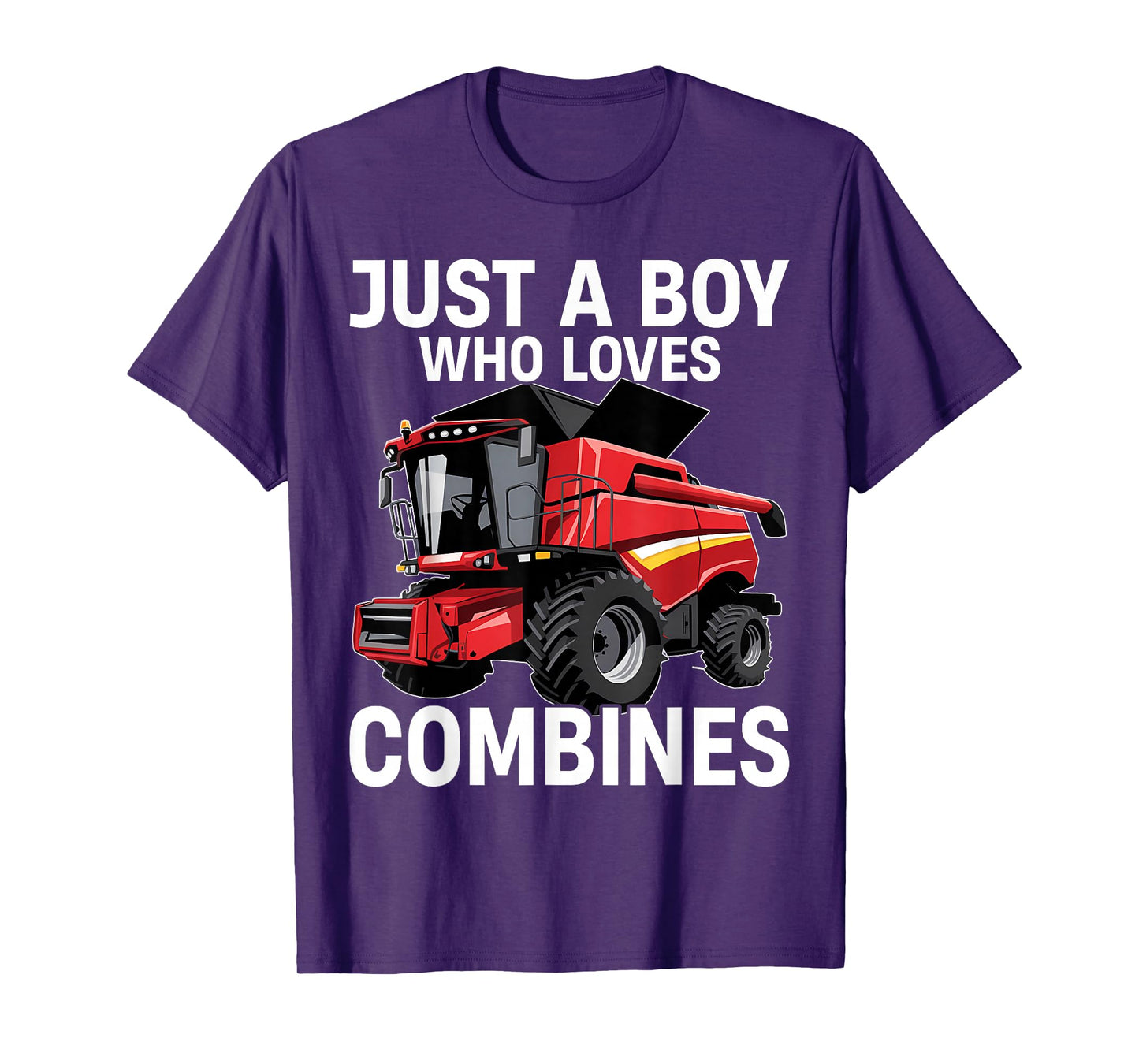 Just a Boy Who Loves Combines, Red Combine Harvester T-Shirt