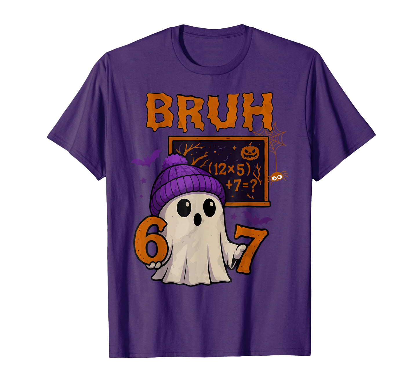 67 Teacher Halloween Ghost Six Seven Meme Math Equation Bruh T-Shirt
