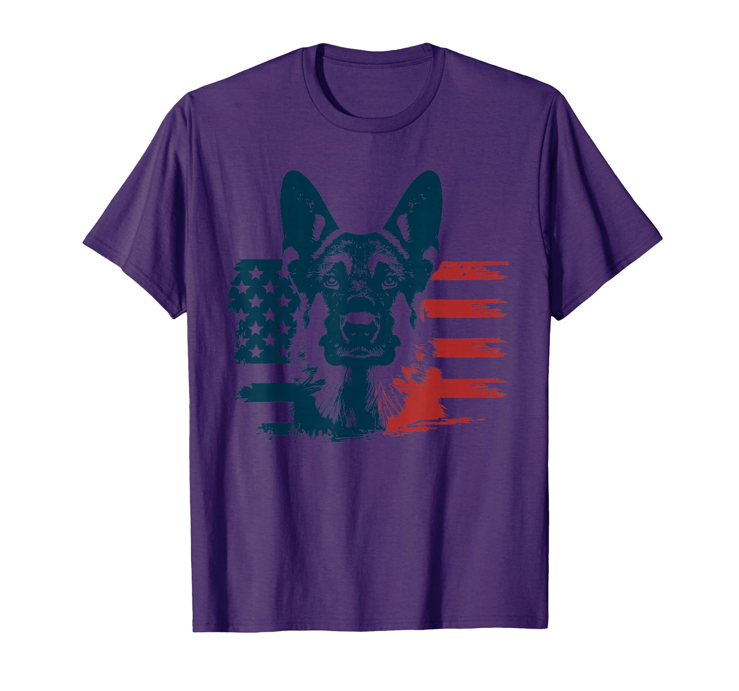Patriotic German Shepherd AMERICAN FLAG 4th Of July Shepherd T-Shirt