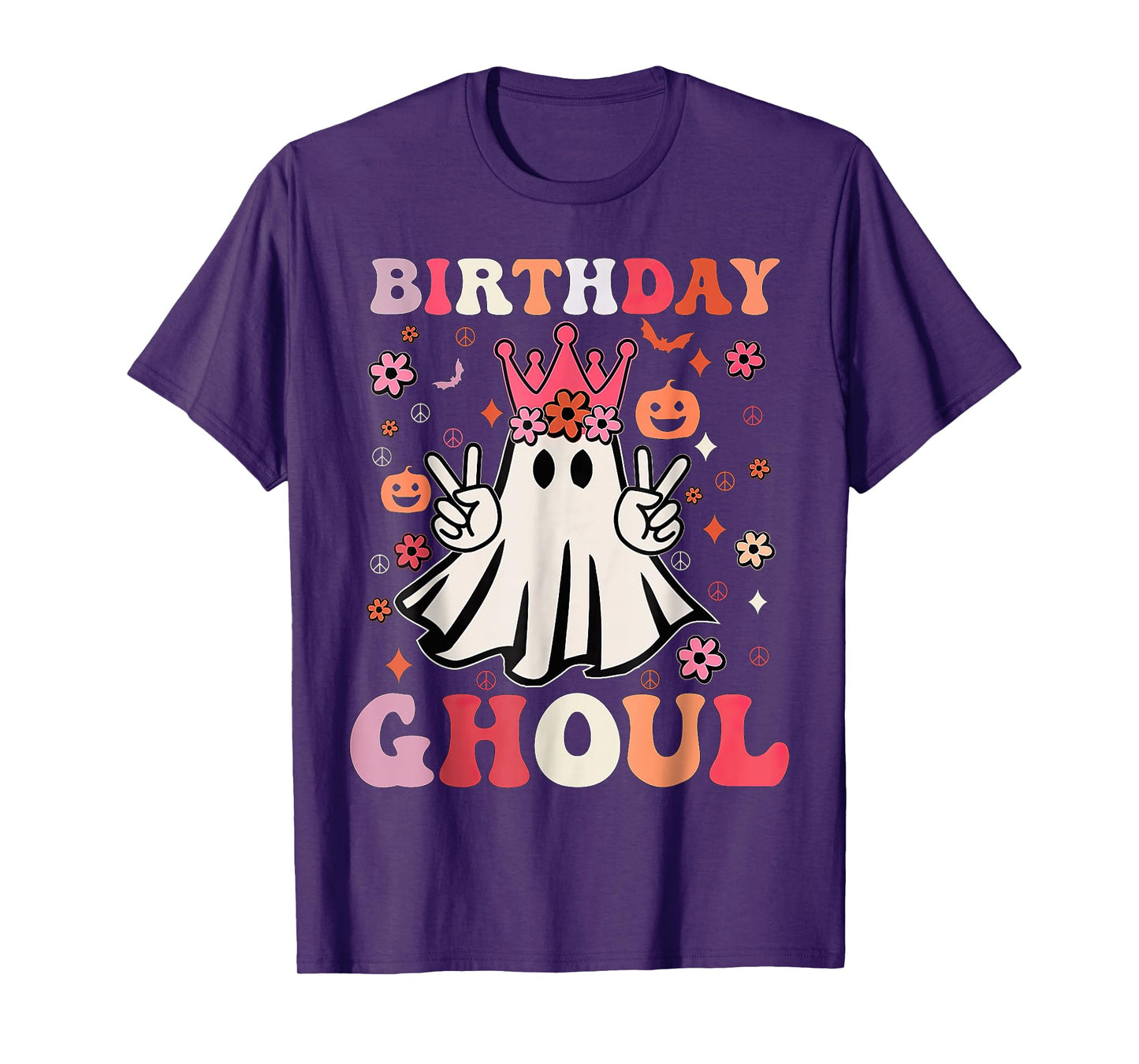 Birthday Ghoul Floral Ghost Halloween T-Shirt