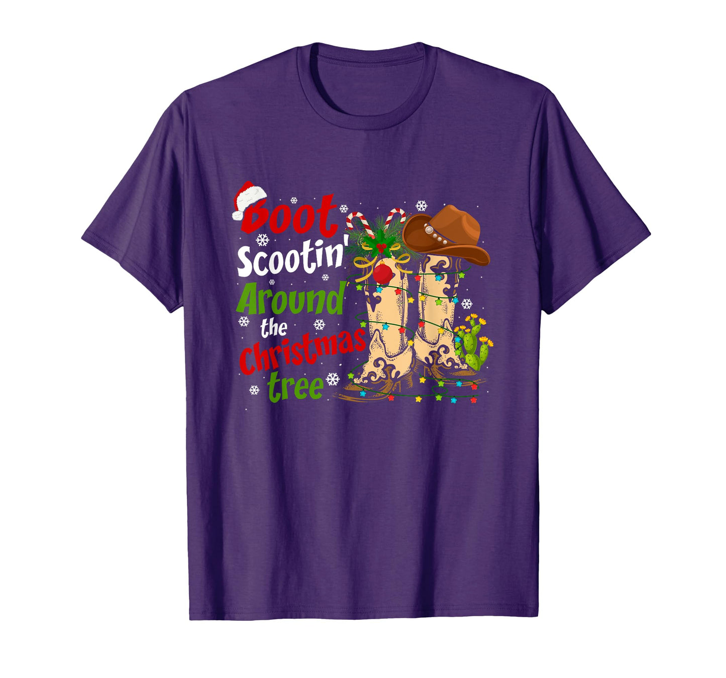 Boot Scootin' Around The Christmas Tree Country Western T-Shirt